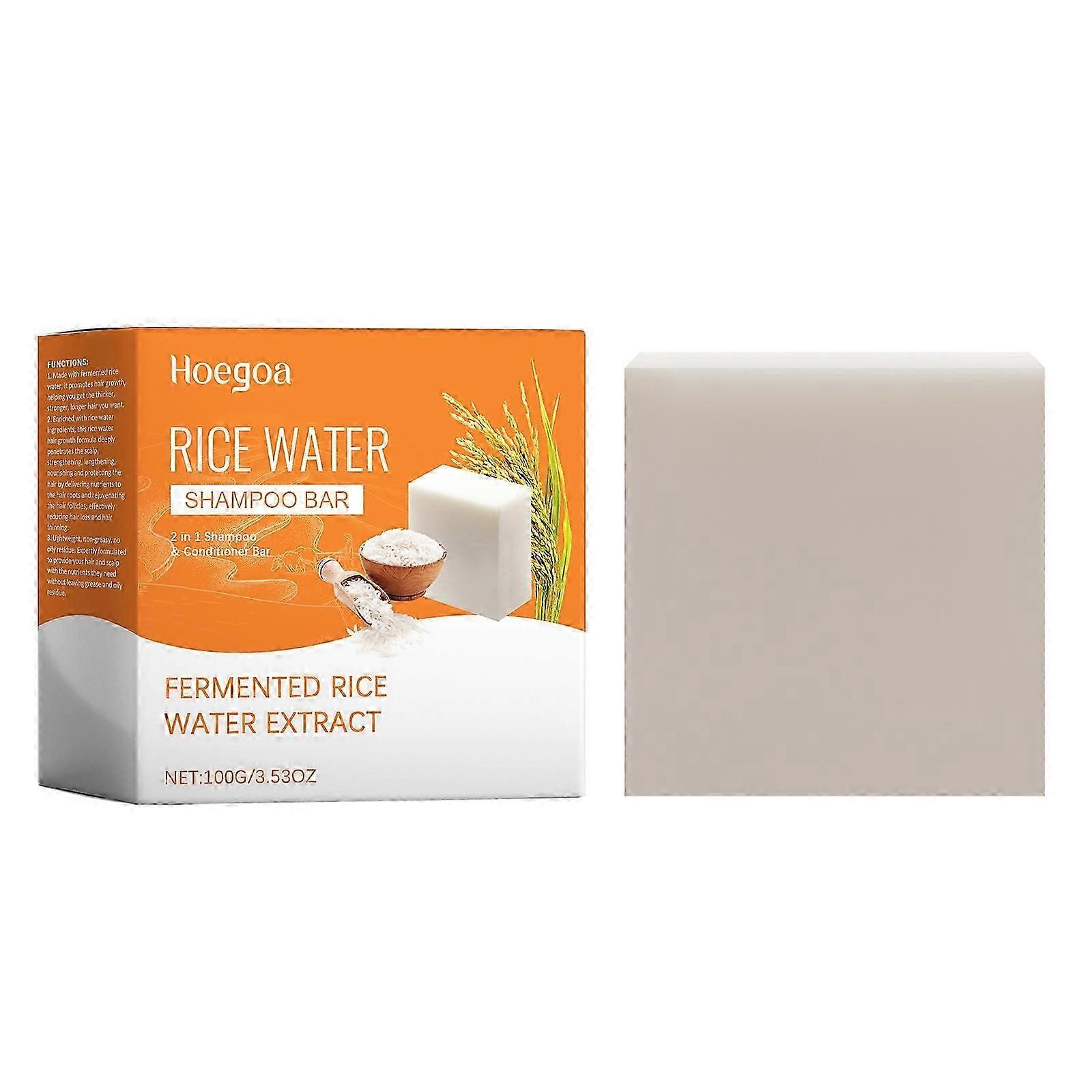 Hoegoa fermented rice water cleansing soap, nourishes hair, smooth hair, gently cleans scalp nourishing shampoo soap