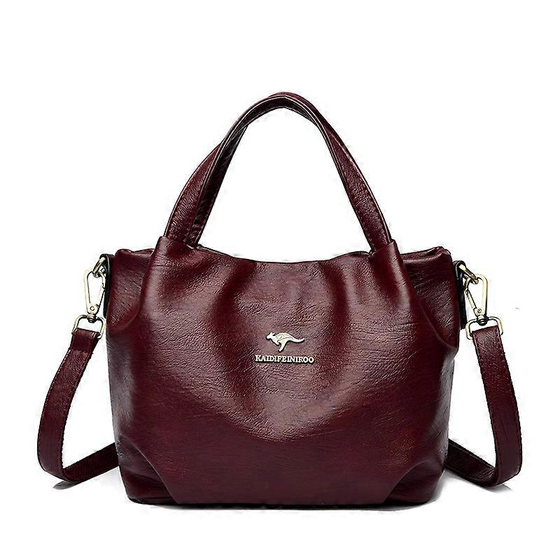 Ladies' crossbody tote bag, barrel-shaped, made of PU material, practical for classified storage