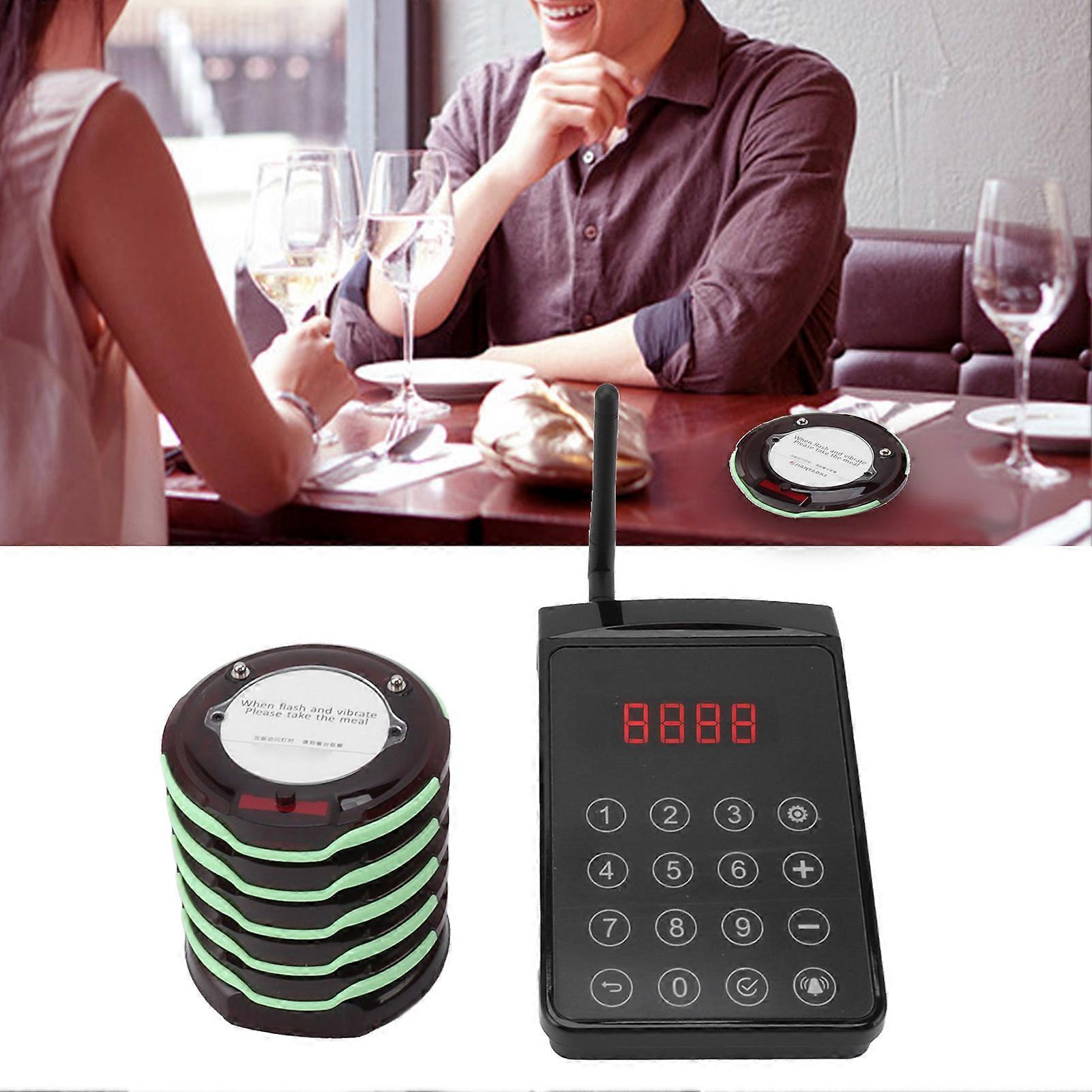 Wireless Restaurant Pager System 10 Beepers Vibration Light IP67