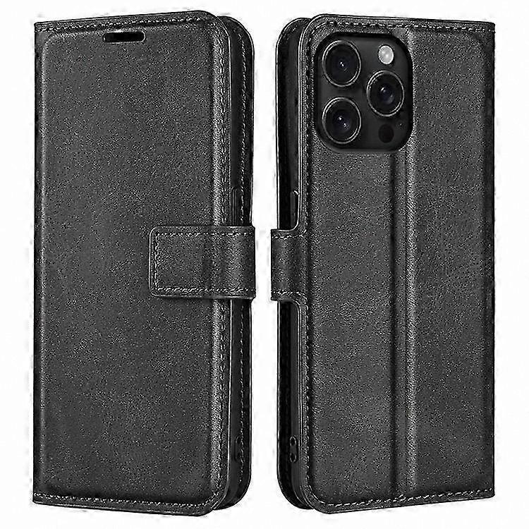 Magnetic Flip Leather Case with Calf Texture for 16 Pro - Magsafe Compatible Cover