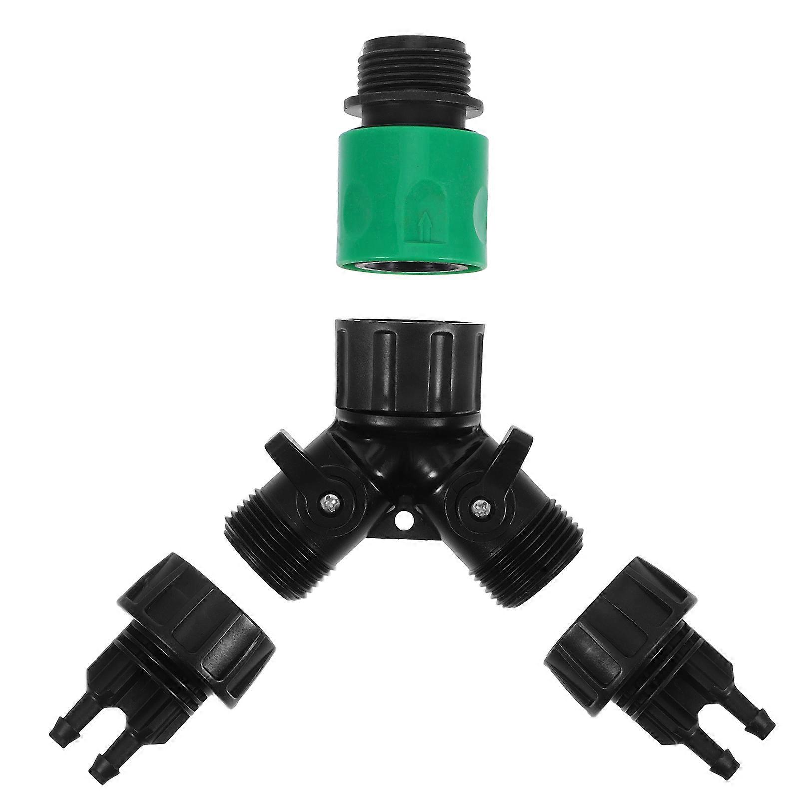 Hose Splitter Drip Irrigation Adapter For Lawn And Garden Use 2Pcs Easy Installation