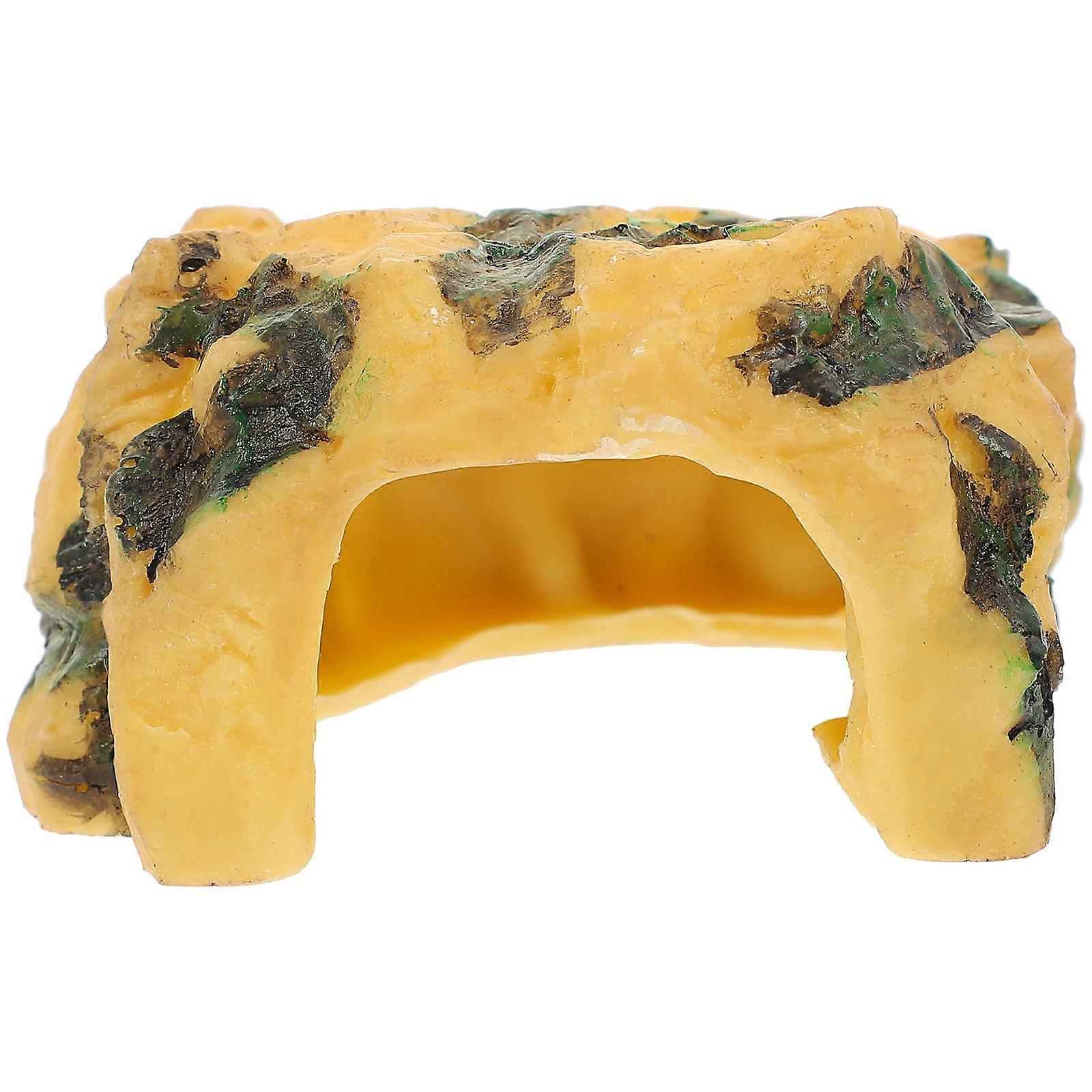 Light Yellow Resin Turtle Hermit Climbing Cave for Pet Climbing and Aquarium Landscape 4.5 x 3.2