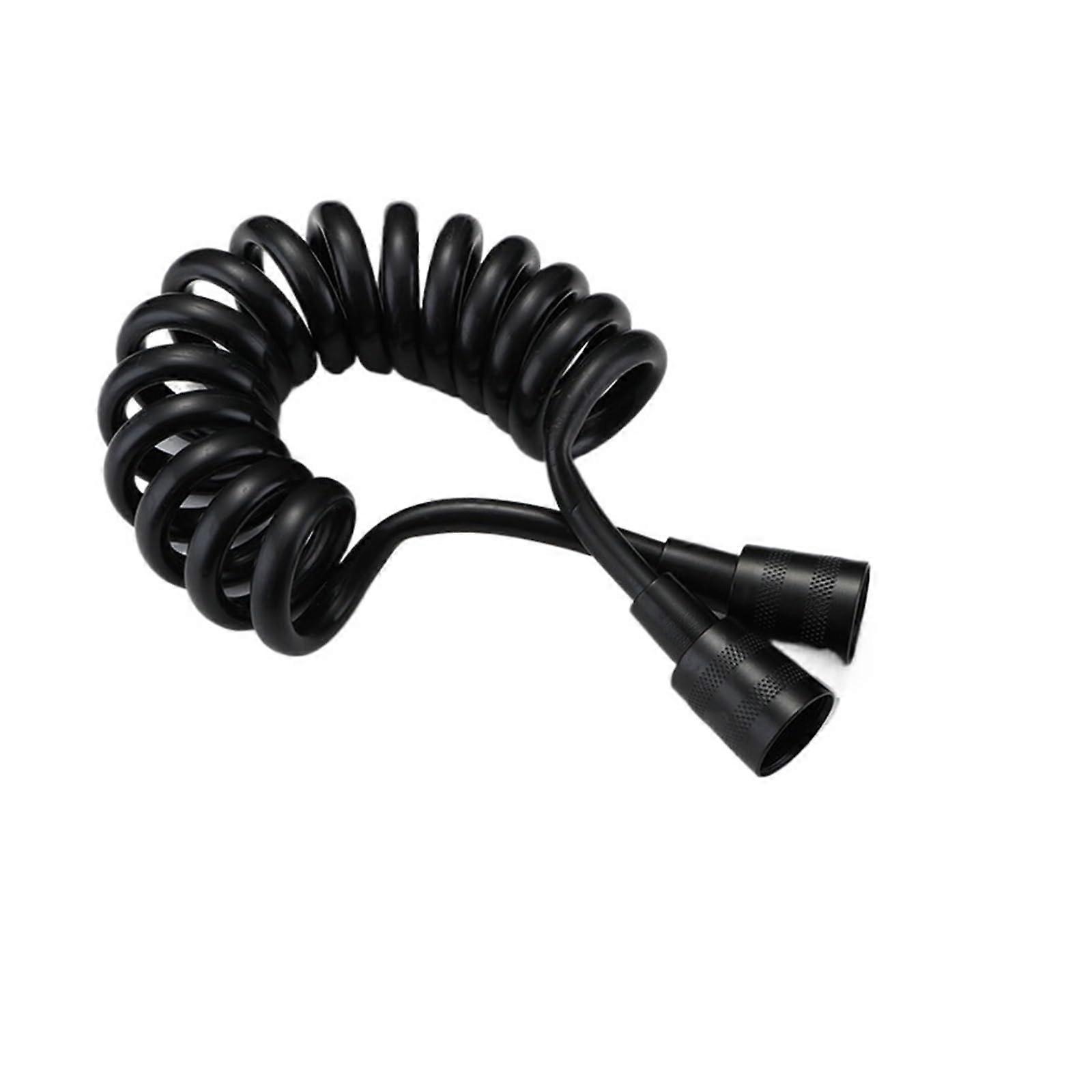 Telephone Line Type Spring Flexible Shower Hose 1.5m Black, 2m Length Option, Toilet Bathtub Spray Gun Connection