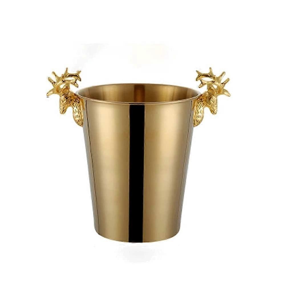 Ice Buckets For Parties, Ice Bucket For Cocktail Bar, Gold Deer Head Handle, Chilling Drink