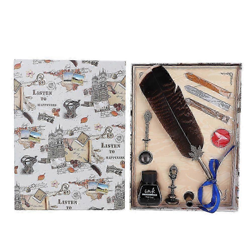 2025 最新モデル レトロ ステンレススチール ペン先 ディップ ライティング フェザー ペン ワックス セット