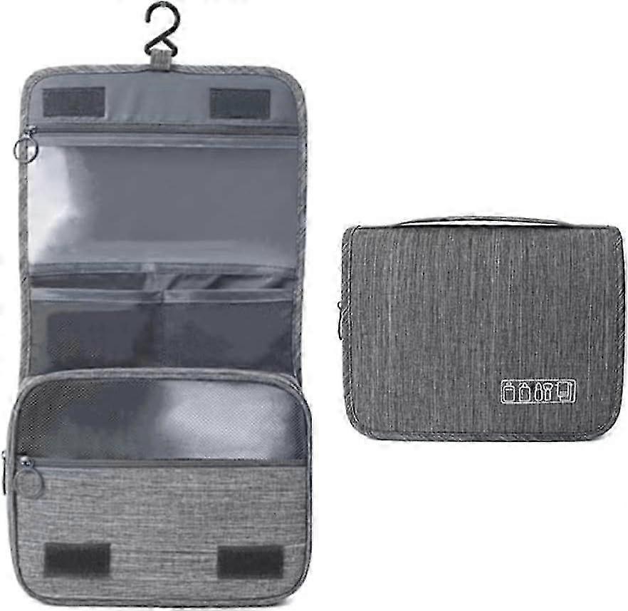 Makeup Bags Gray Hanging Toiletry Bag Dry and Wet Separation