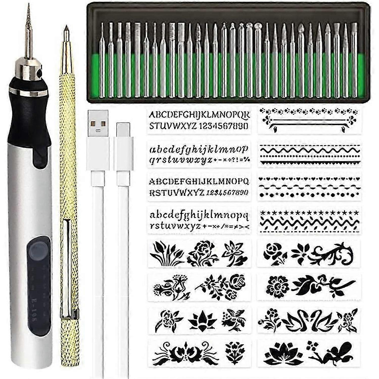 Rechargeable Cordless Mini Engraver Pen DIY Engraving Tool Kit B