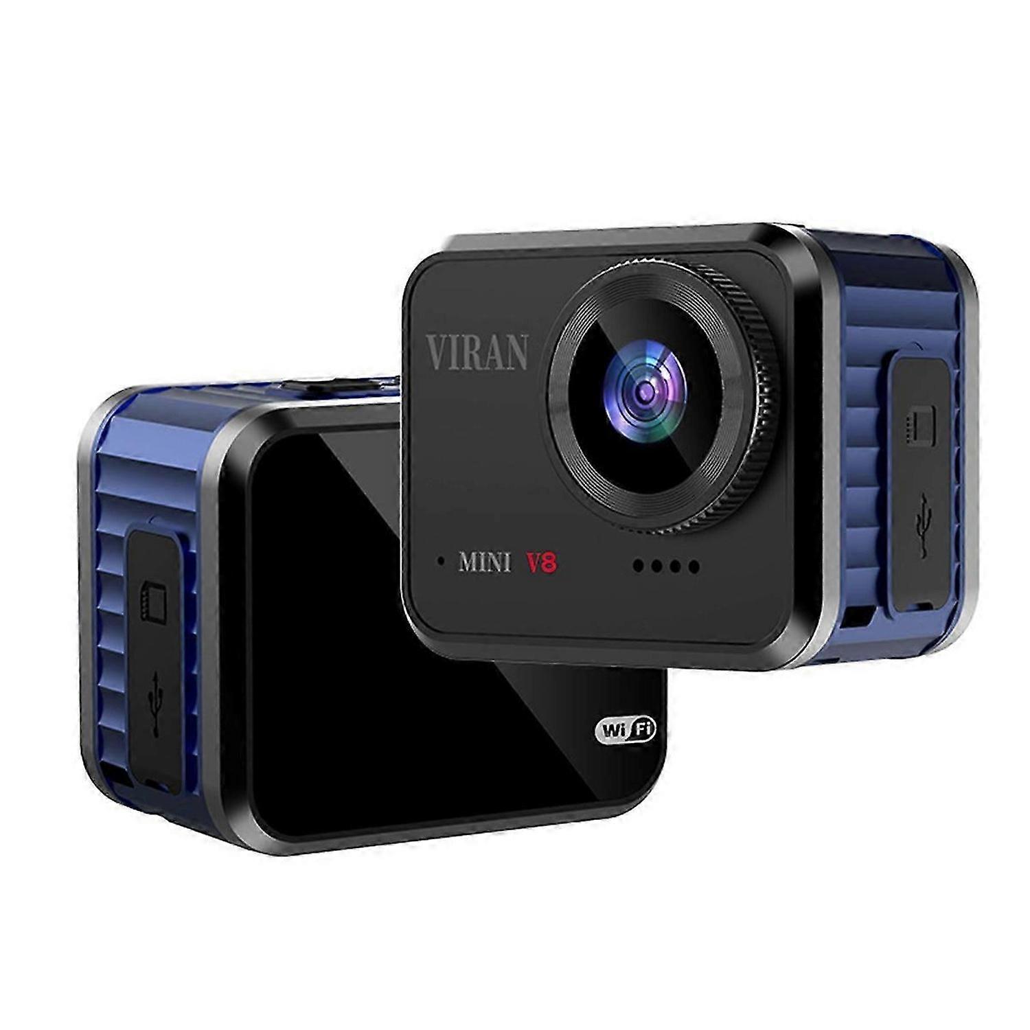 Mini 4K60fps 16MP WiFi 145°10M Body Helmet Recording Camera -Blue