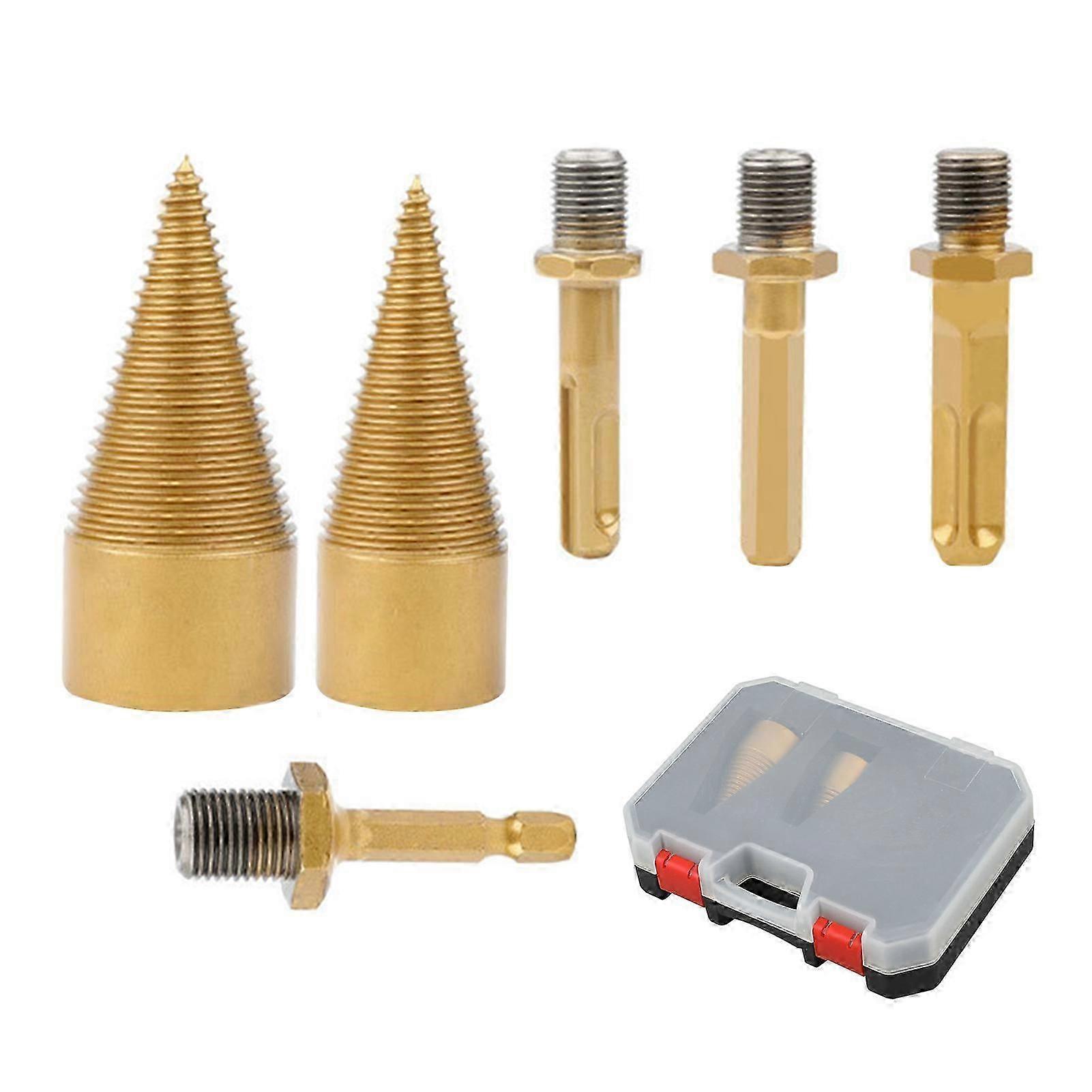 Firewood Drill Log Splitter Heavy Duty Wood Auger Drill Bit Set Removable Electric Log Splitter Drill Bit