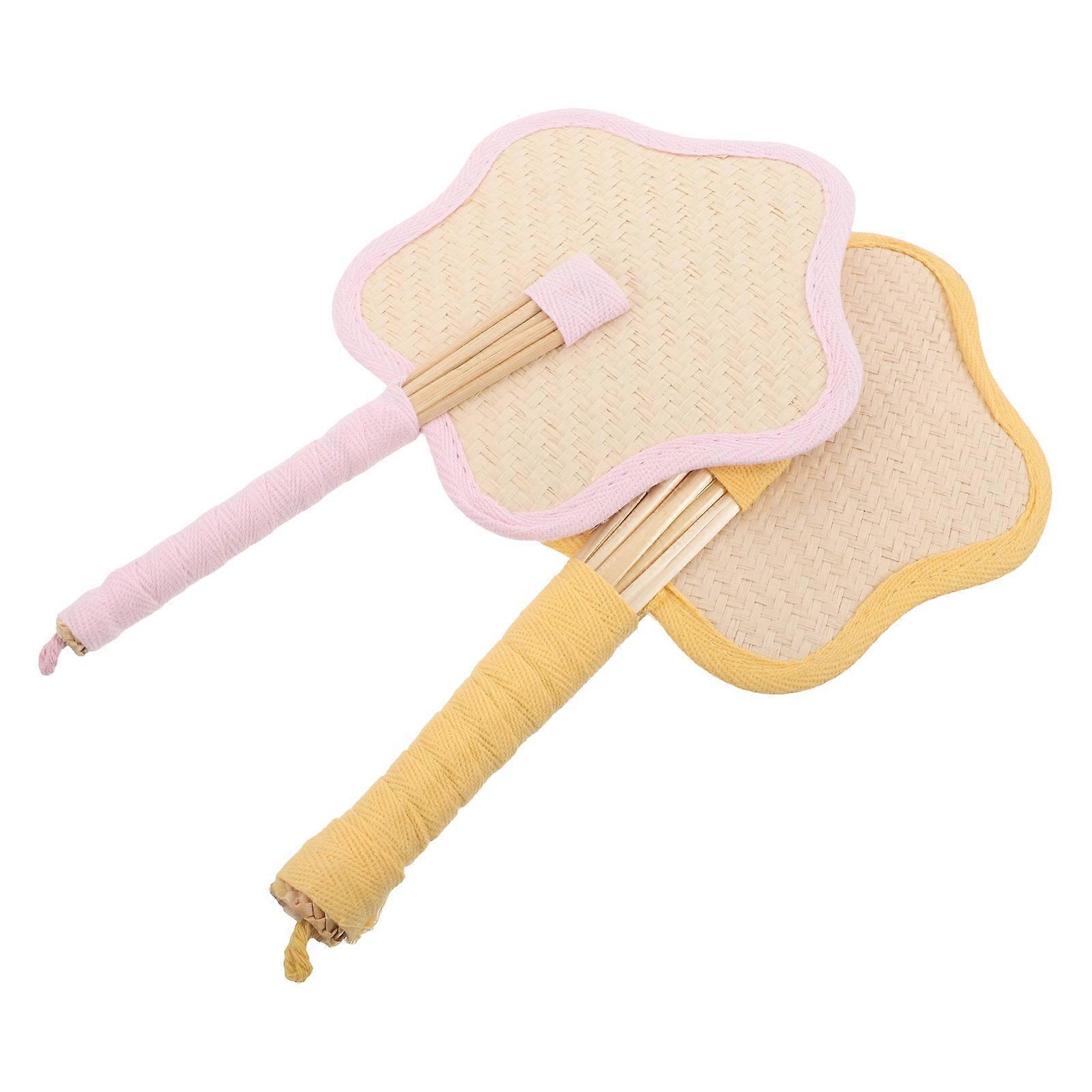Straw Handheld Fans for Summer 8Pcs Portable Mini Fans for Outdoor Use