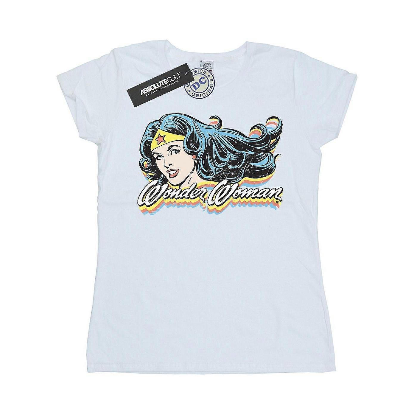 Camiseta de Algodão com Sorriso da Mulher Maravilha da DC Comics para Mulheres/Mulheres