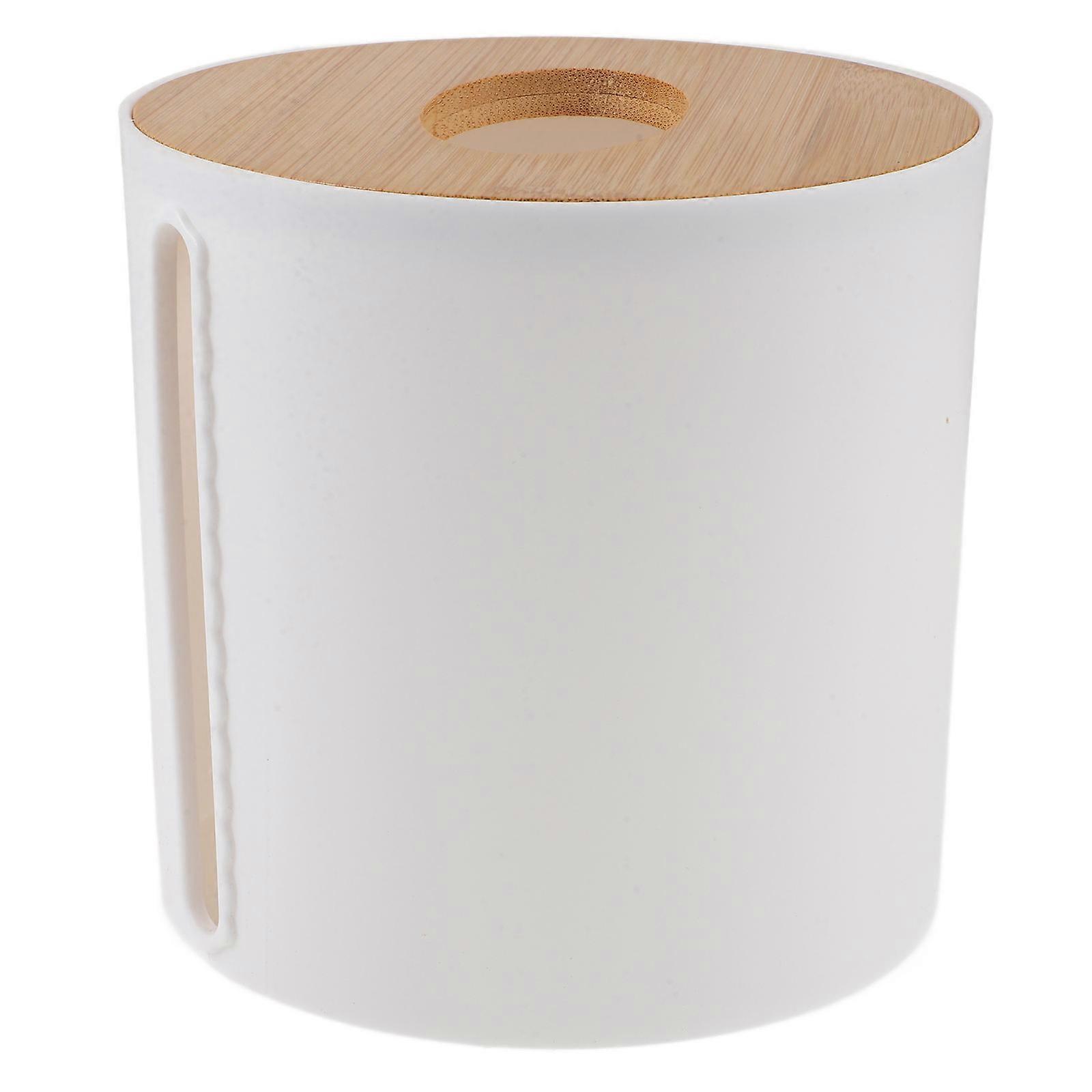 Roll Paper Organizer Bamboo Paper Holder for Kitchen 2Pcs Set