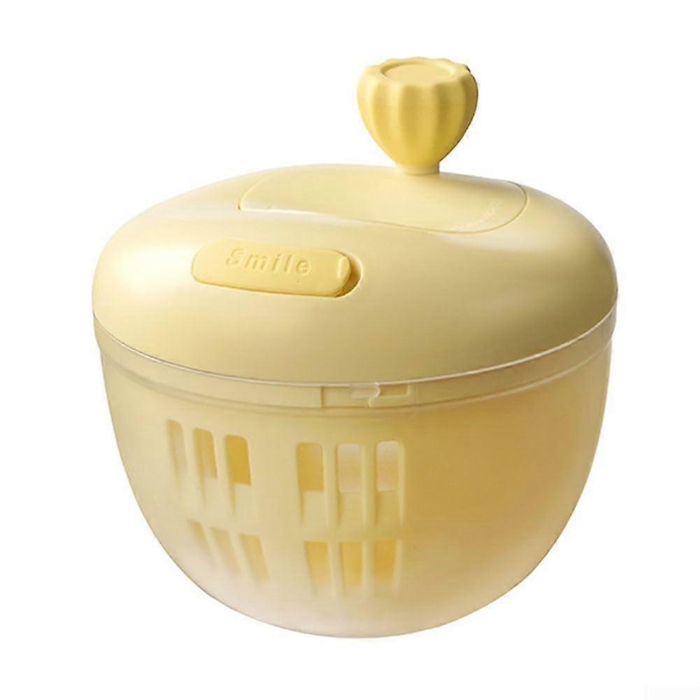 Salad Spinner Yellow Color With Washing And Dehydration Function For Fruit And Vegetables