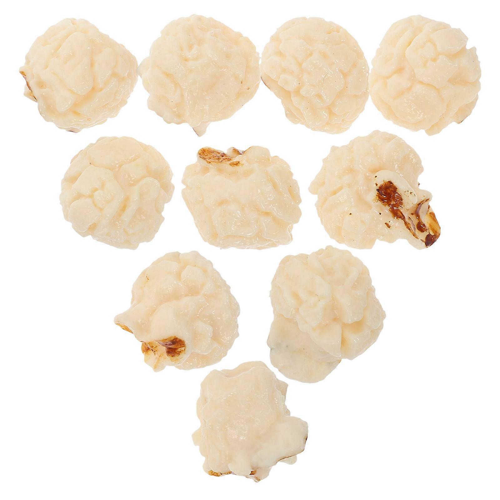 Fake Popcorn Model Simulation Popcorn Props for Playing 10Pcs Beige PVC