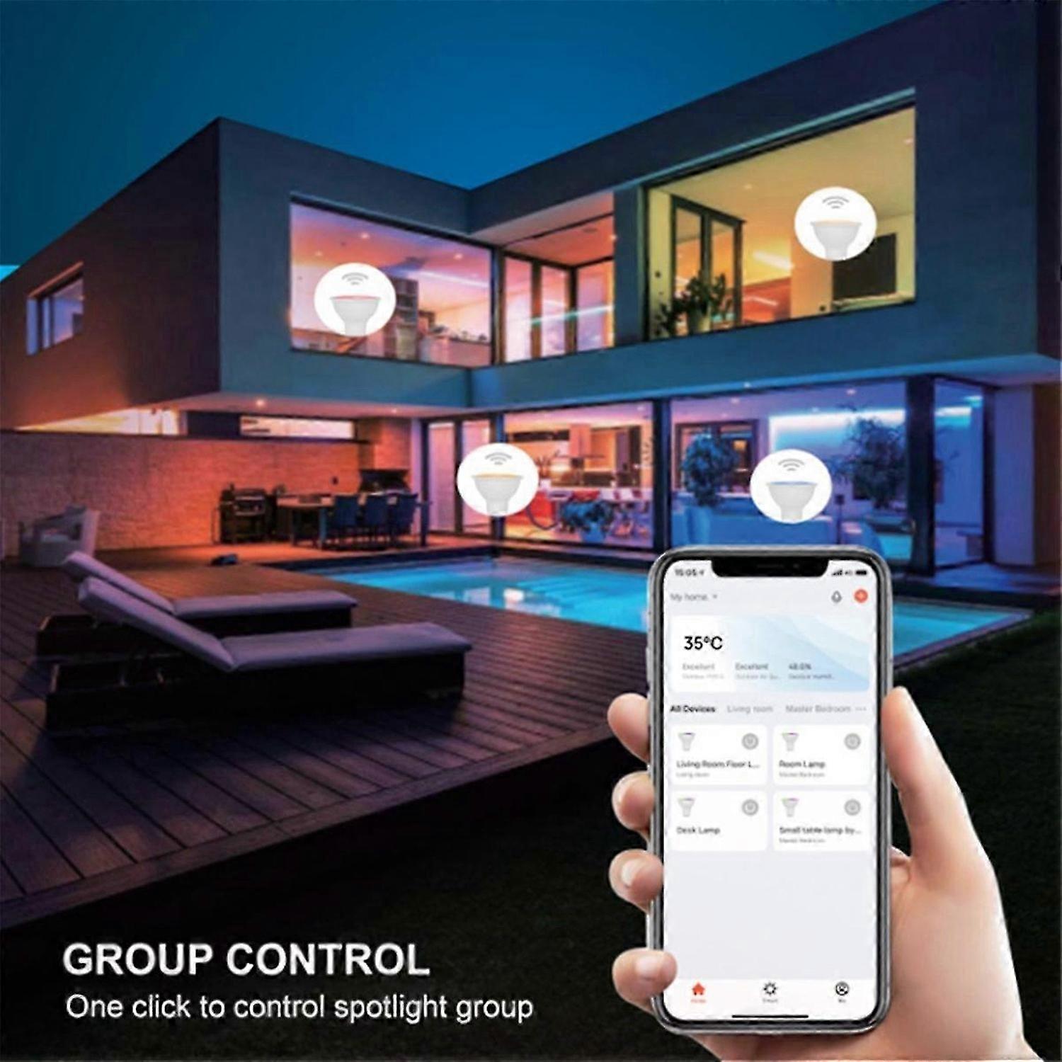 Tuya Bluetooth GU10 LED Light Bulb Dimmable 6W 220V Smart Life App Control Spotlight Bulb Works with