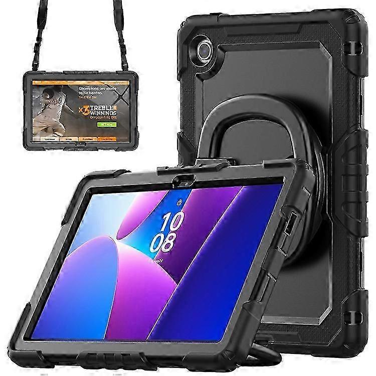 Compatible For Lenovo Tab 10.1 (2025) Tb-311xu / Tab Tb311fu Kickstand Case Pc + Silicone Tablet Cover With Shoulder Strap