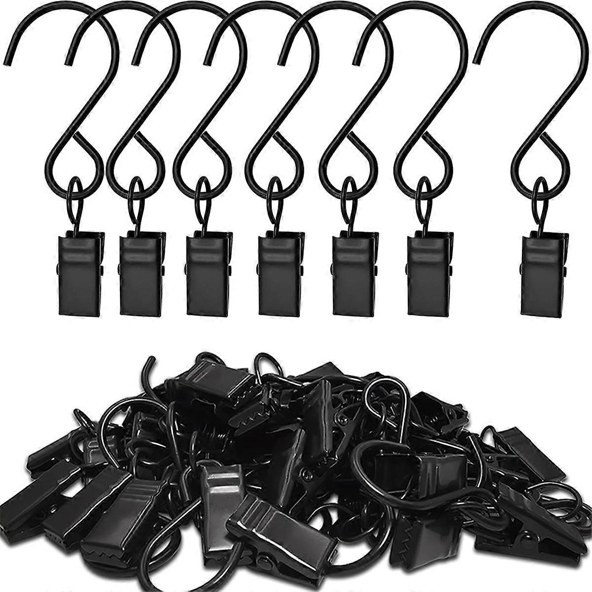 50PCS Stainless Steel S Hooks Curtain Clips, Hanging Lights Clips, Hangers Gutter P o, Art Craft Display,3 Inch Long