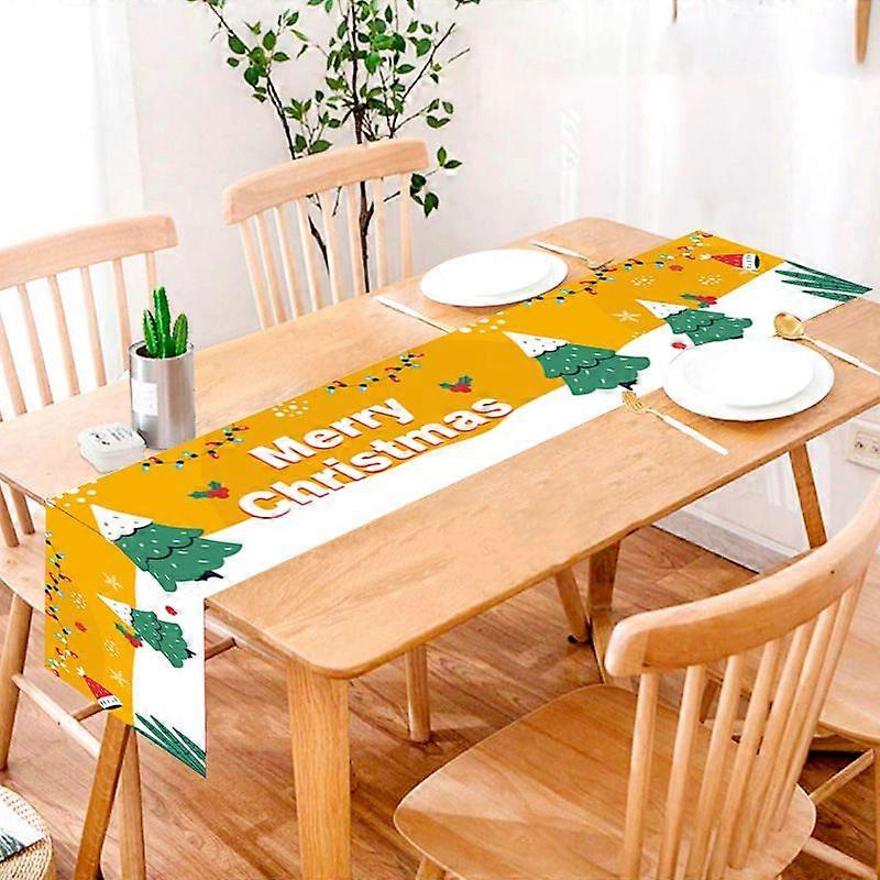 Nappe de Noël, chemin de table de Noël, chemin de table de sapin de Noël créatif, napperon de décoration de table père Noël