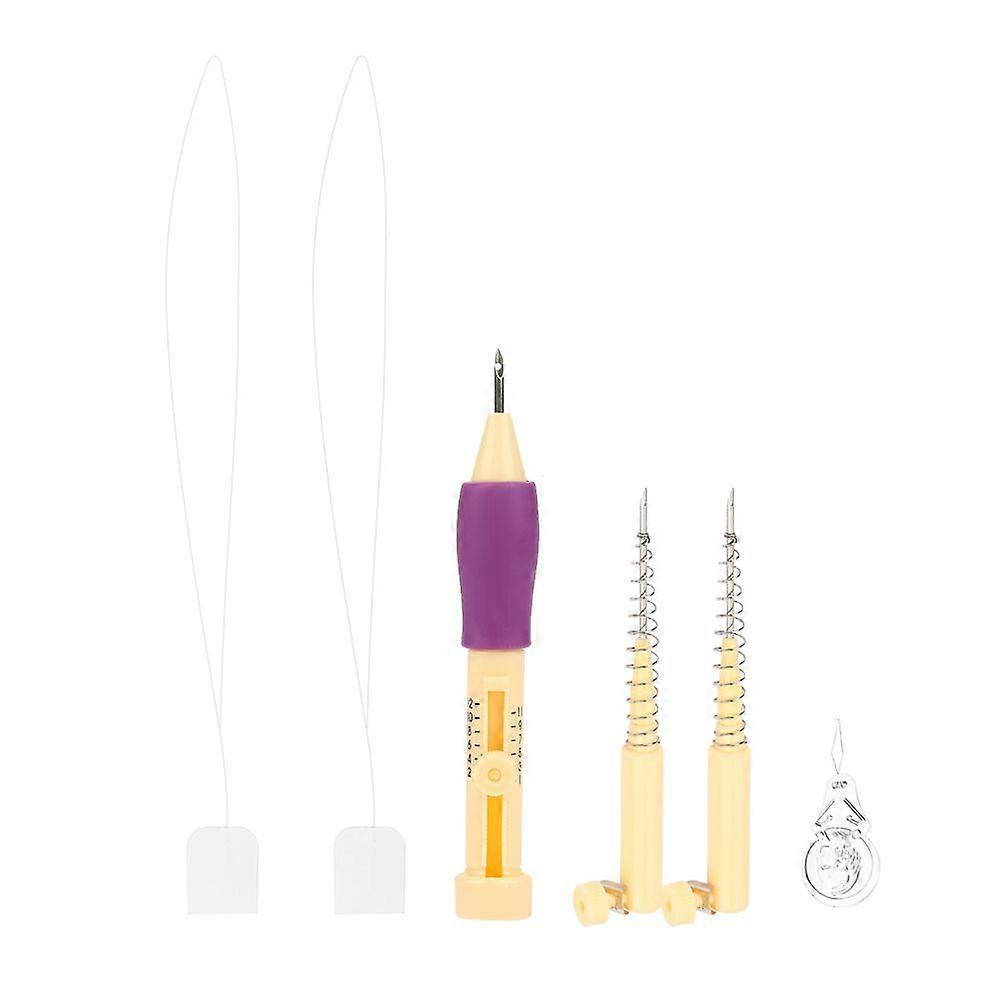 Embroidery Felting Needle Punch Pen with 2 Spring Needles Set Tool for DIY Craft