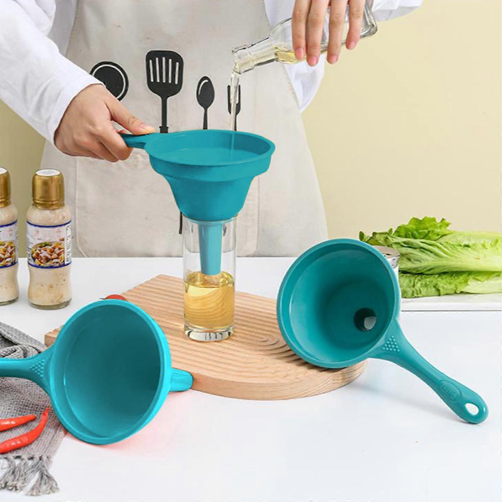 Oefntac Funnels for Kitchen Use, Large Diameter Oil Leakage Pouring Separating Funnel, Multi-purpose Filter Bucket for Bottles, Compatible with