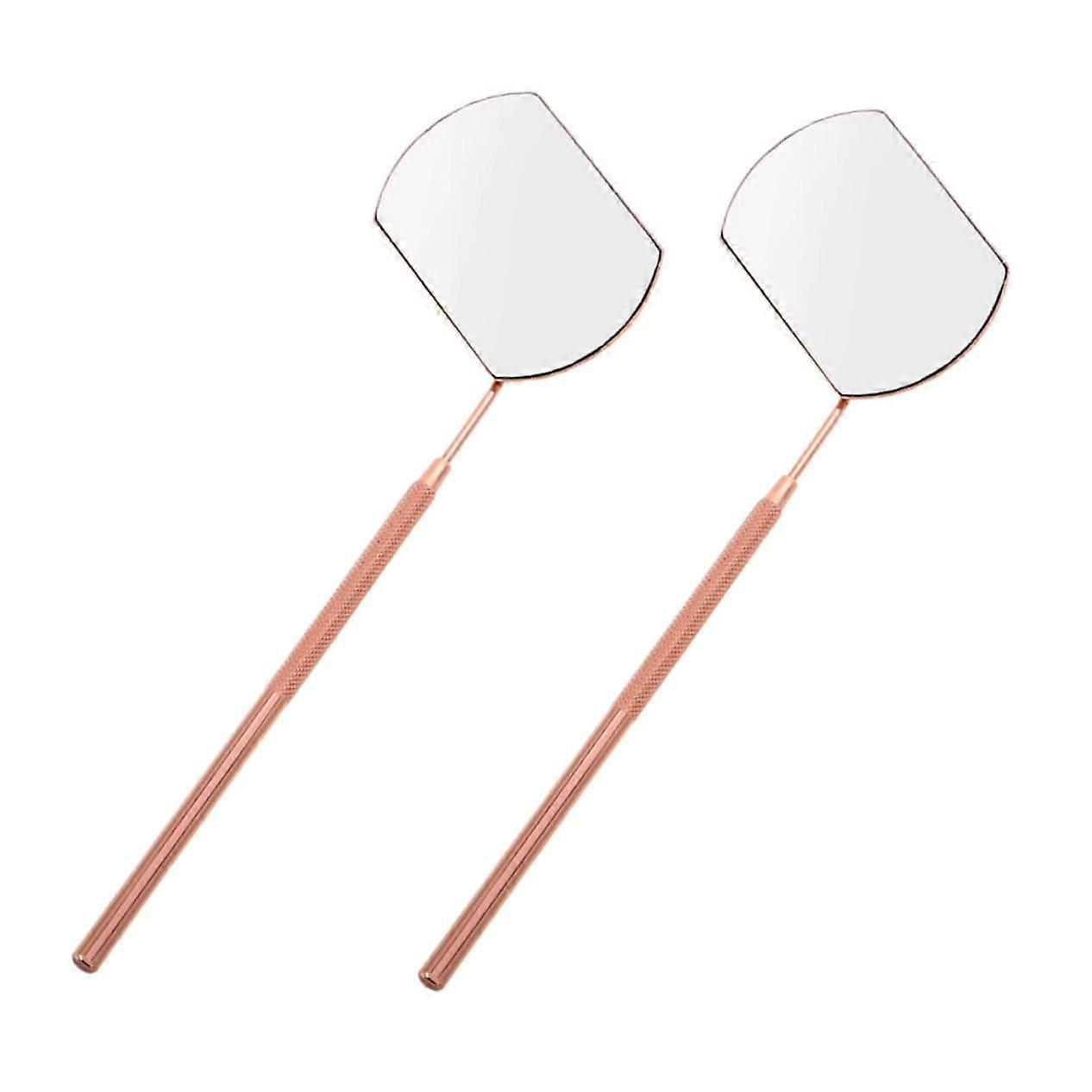 Eyelash Extension Mirror 2Piece Set Handheld Lash Inspection Mirror Portable Compact Makeup Tool For Lash Extensions