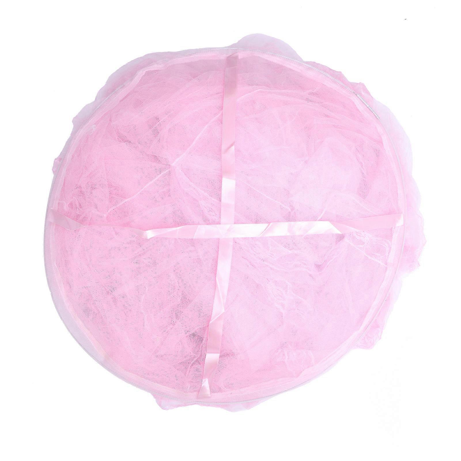 Bed Curtain Hanging Dome Net for Net Single-Door Pink