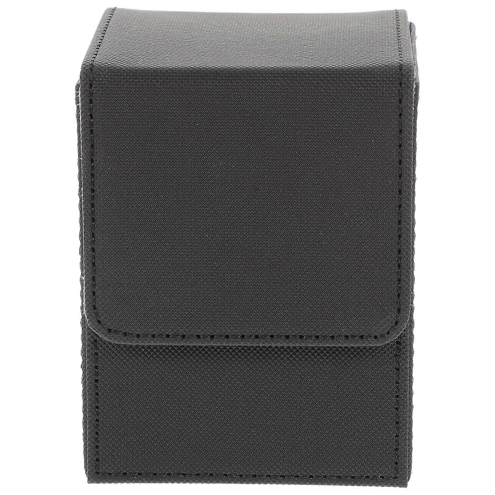 Portable Cards Organizer Game Cards Box for Storage Black PU Box
