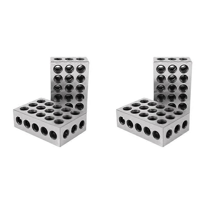 4Pcs 23 Holes Precision 25-50-75mm Blocks Gauge Hardened Steel Parallel Block Set Matched Machinist Milling Tool
