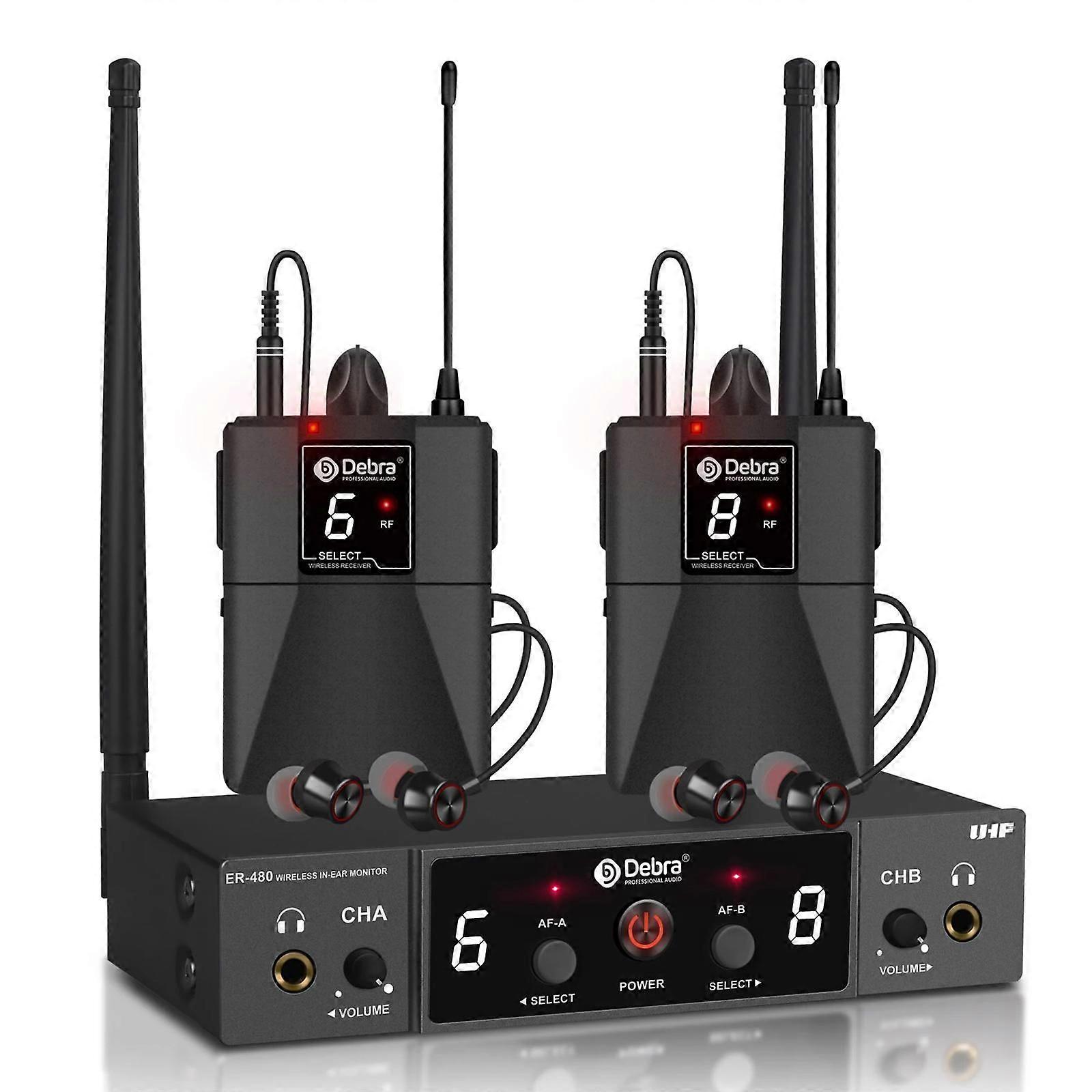 DEBRA ER-480 Wireless Audio Monitoring System with Two Receivers (US Plug)