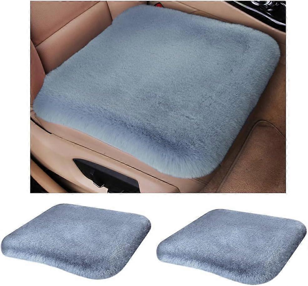 Plush Car Seat Cushion For Skoda Fabia Mk2 (5J) NonSlip 2Piece Set EGray Soft Warm Durable Cushion Covers