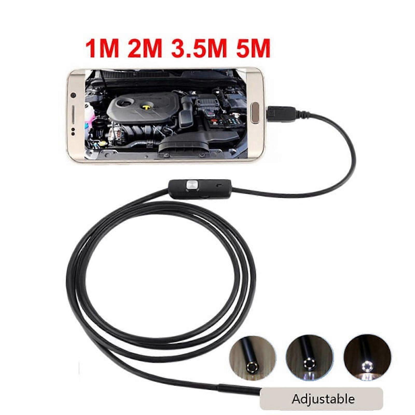 USB Snake Inspection Camera, USB 5.5mm Borescope, Scope Camera with 6 LED Lights for (3.3ft) OTG Windows Android