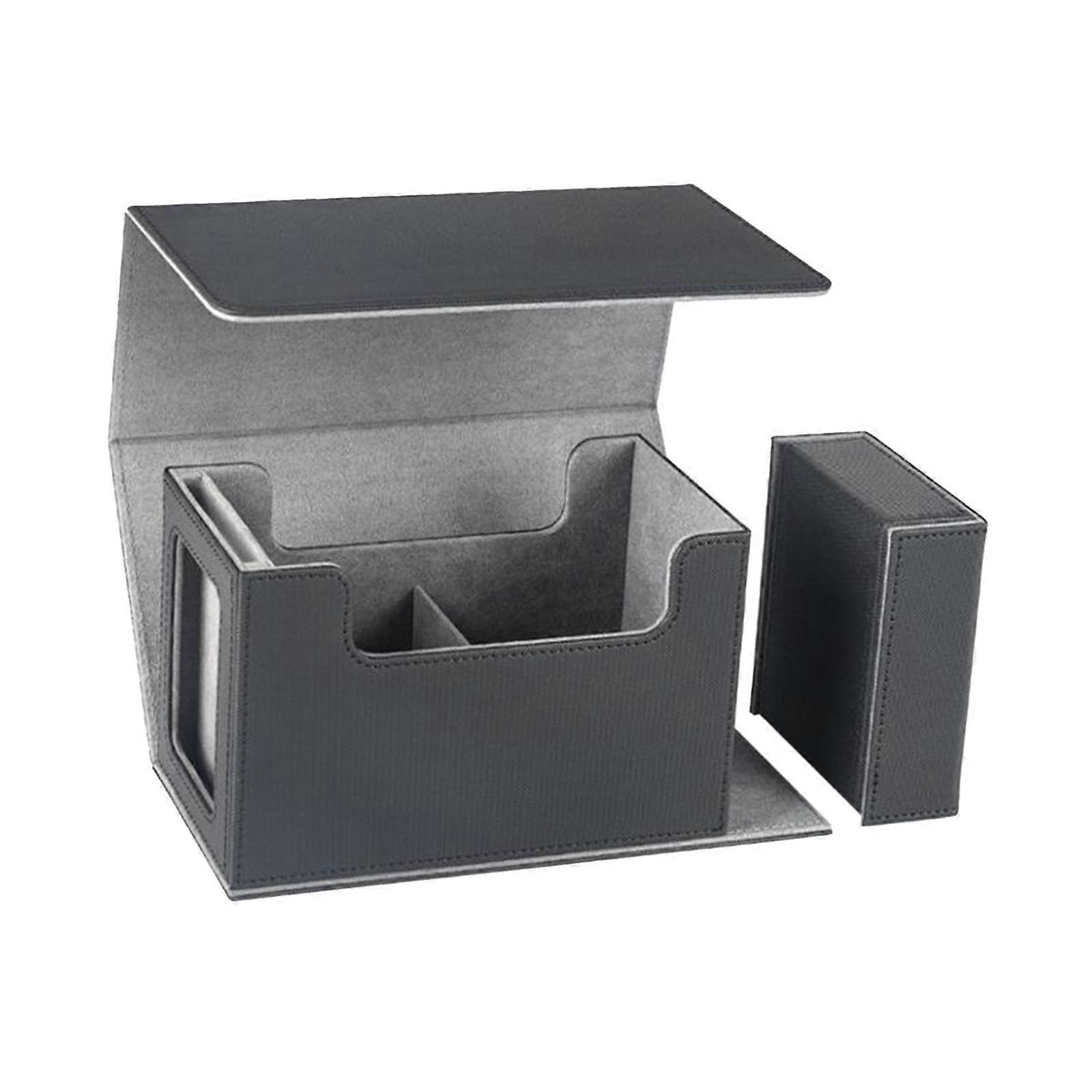 Card Game Storage Box Protective Lightweight Holder Card Gathering Deck Case Gray