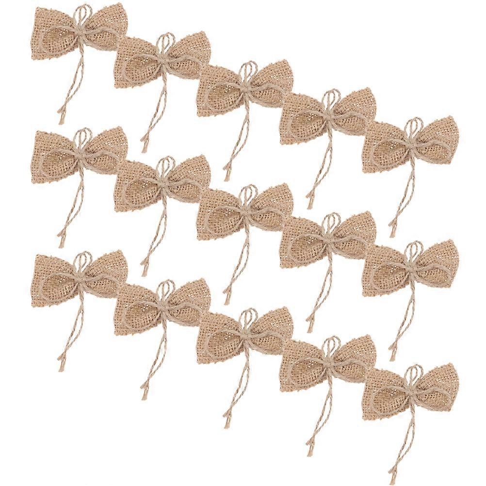 Burlap Bows Wedding Decor Small Burlap Bows for Decoration 45Pcs Pack