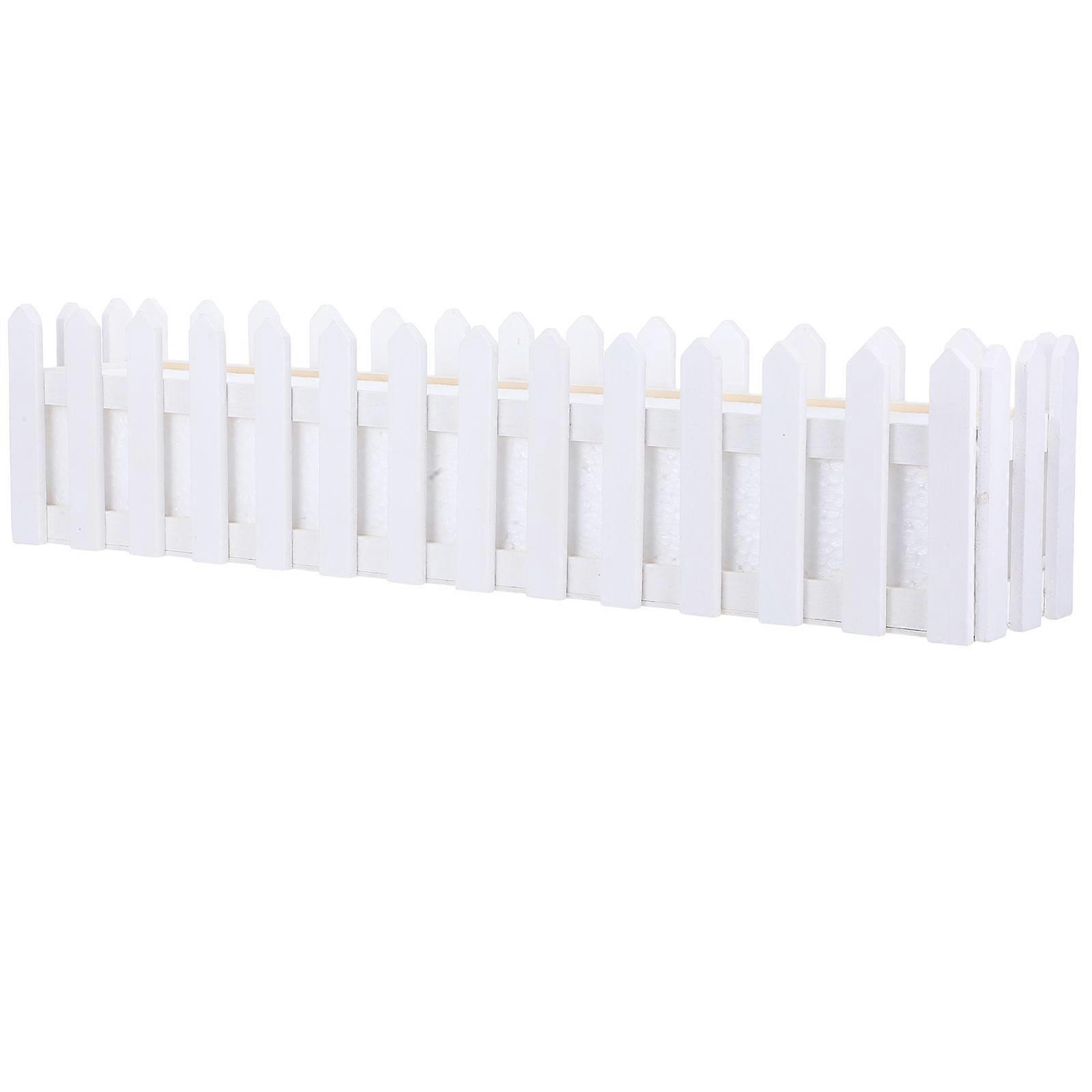 Artificial Flower Planter 3Pcs Rustic Wooden Picket Fence Container For Home Office Decoration With Foam Insert