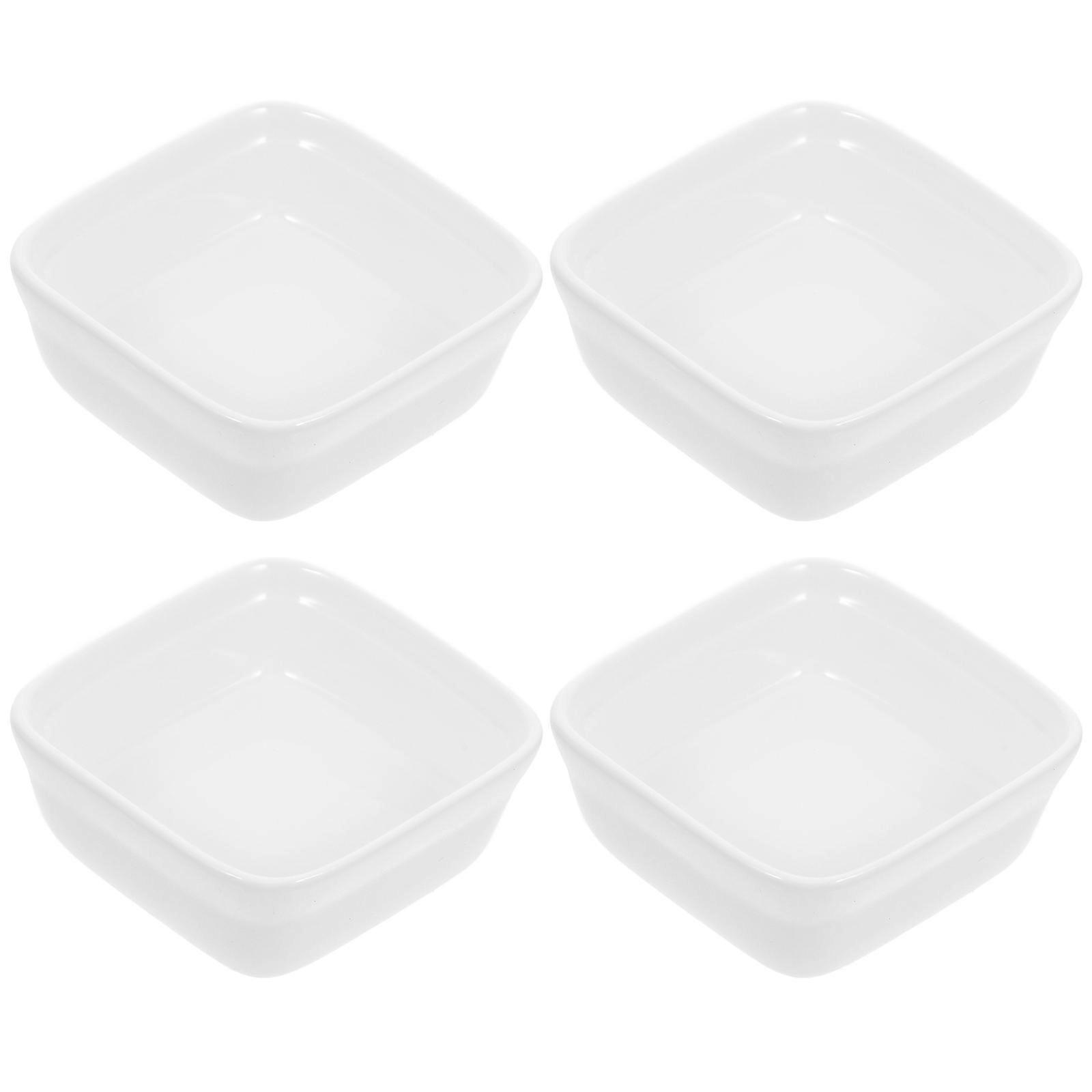 Square Ceramic Sauce Dishes Set for Condiments 16Pcs White Bowls