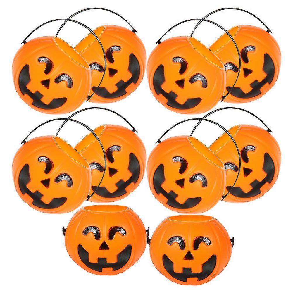 Halloween Pumpkin Bucket for Party Use 30Pcs Mini Plastic Candy Holders