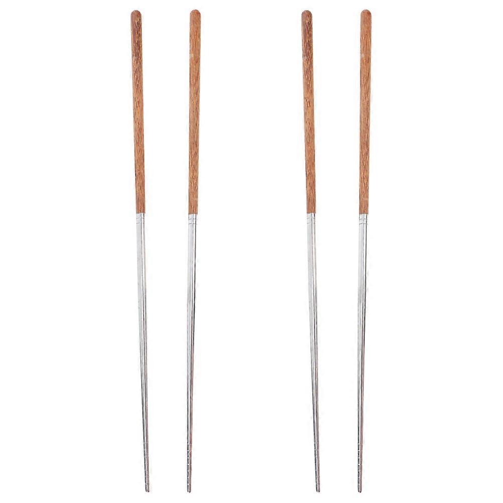 Multi Color Cooking Chopsticks 10 Pairs Long Non-Slip Stainless Steel For Frying Noodles 45cm Kitchen Utensils