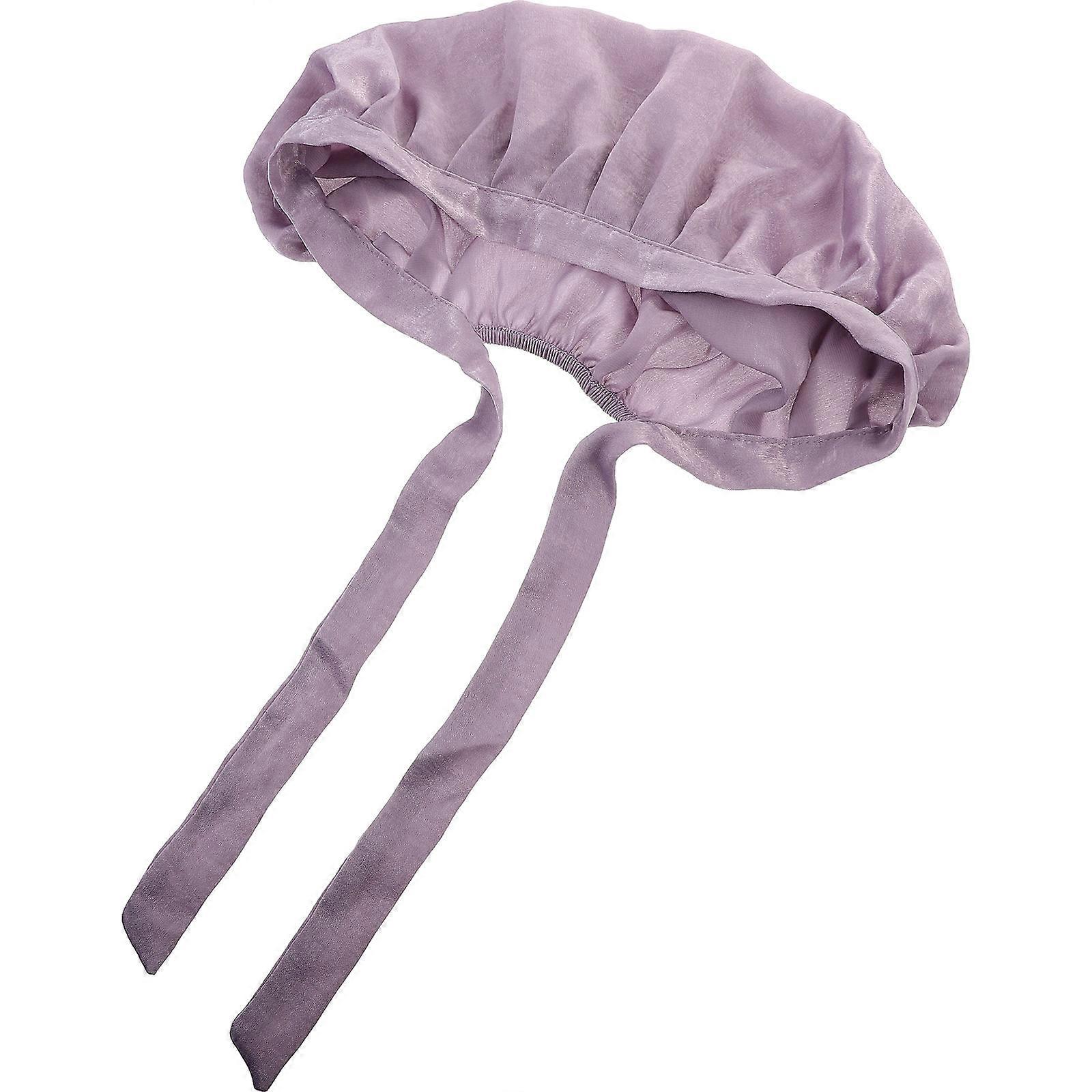 Elastic Sleeping Hat 2Pcs For Women Reduce Hair Breakage Comfortable Use Purple Color Multi-functional Design