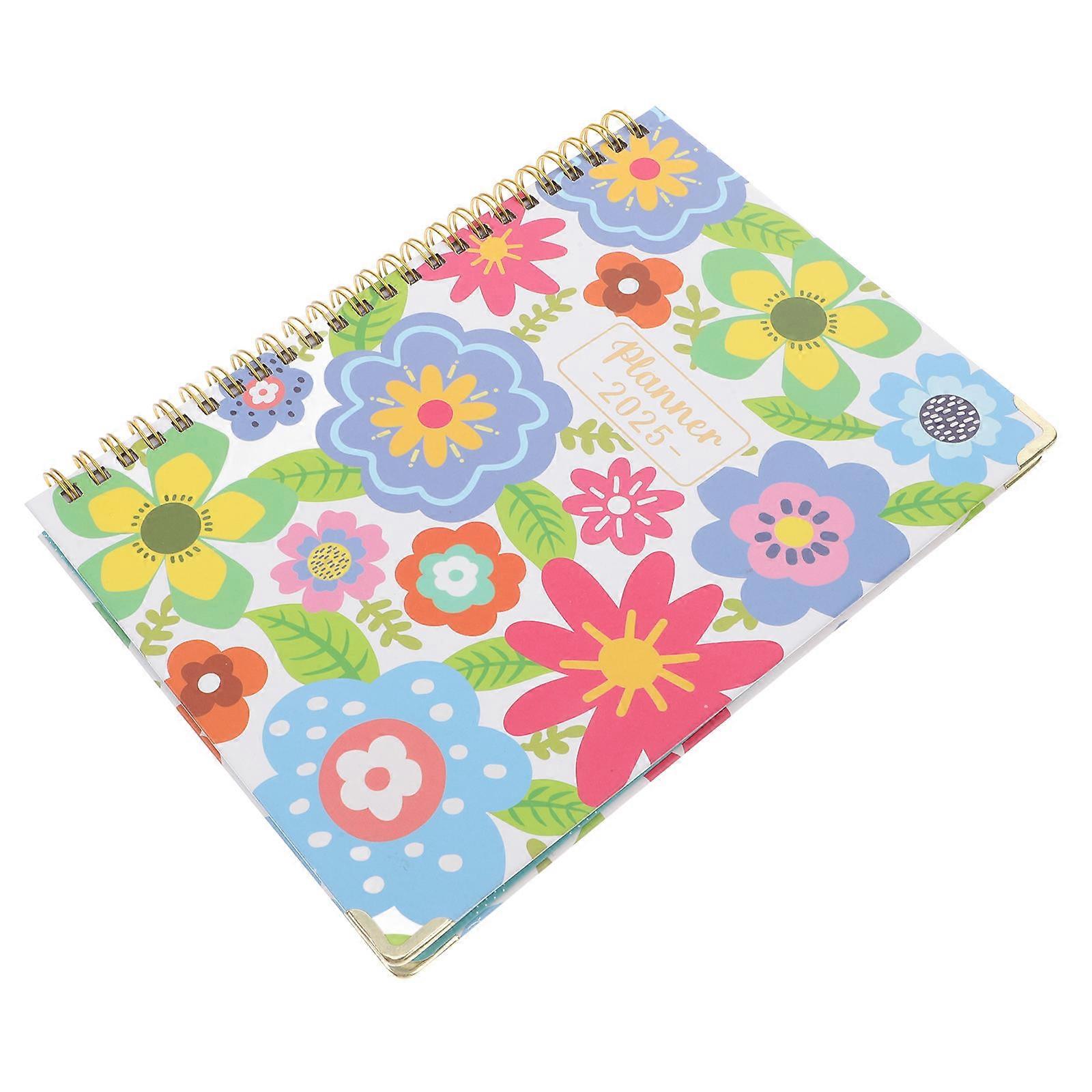 2025 Planner Flower Pattern Planner for Writing with Study and Work Use