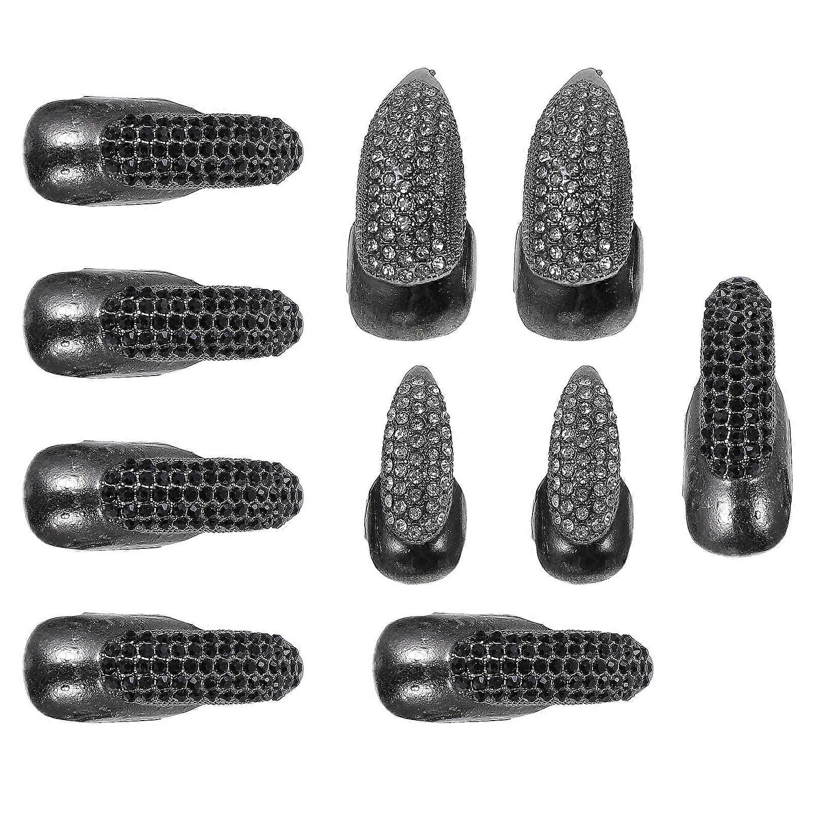 Black Finger Ring Punk Style for Costume Accessories 40Pcs Pack