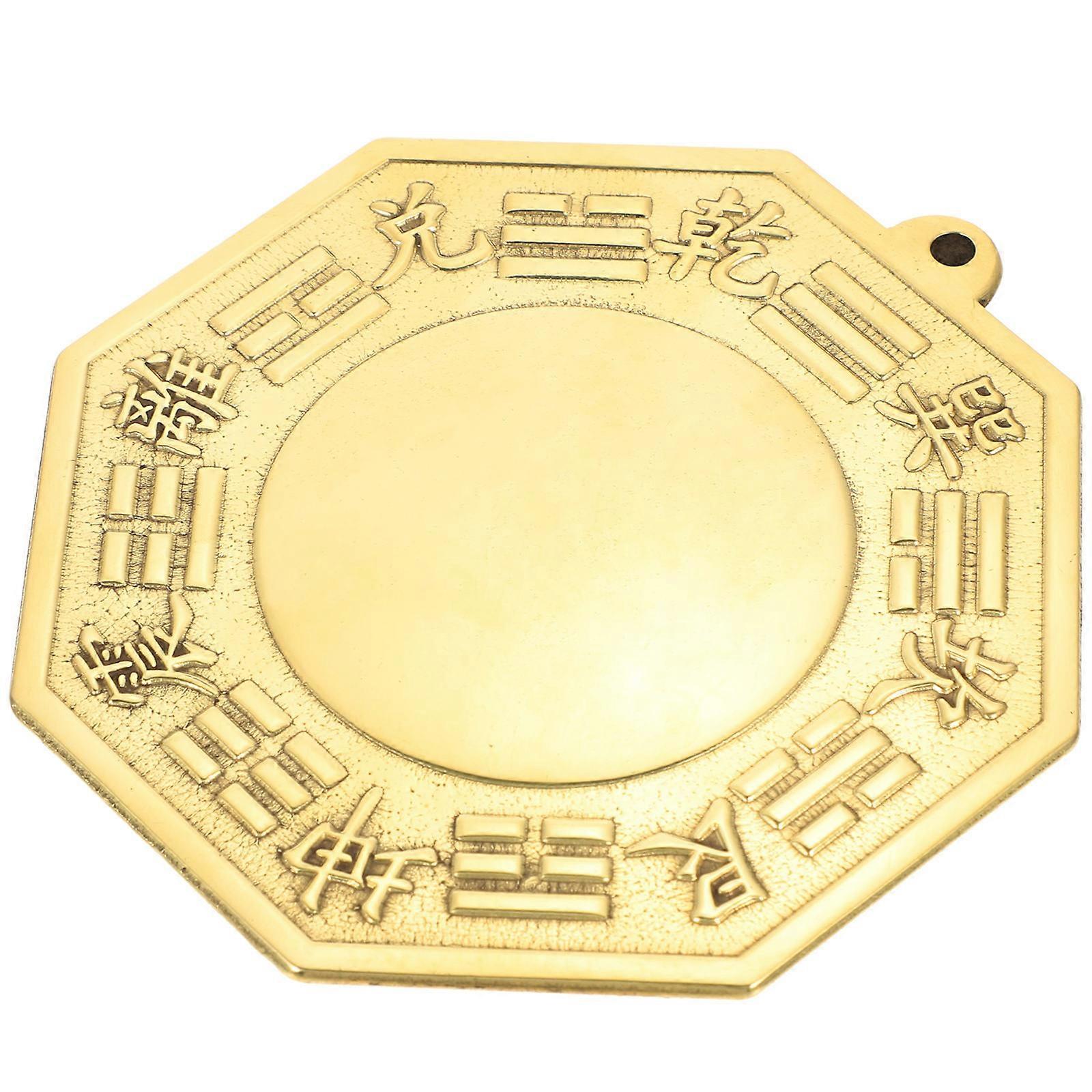 Blessing Decor 4Pcs Copper Bagua Mirror Household Gift Giving Feng Shui Usage 11.5X11X0.5CM
