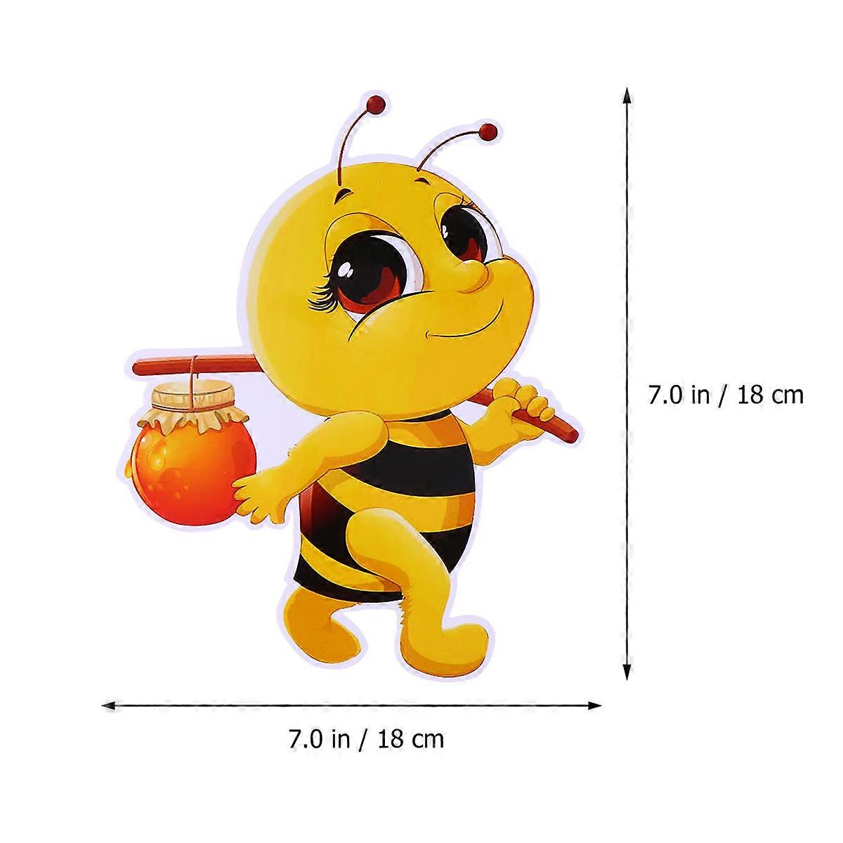 Bee Pattern Car Decals for Decoration 6Pcs Yellow Stickers