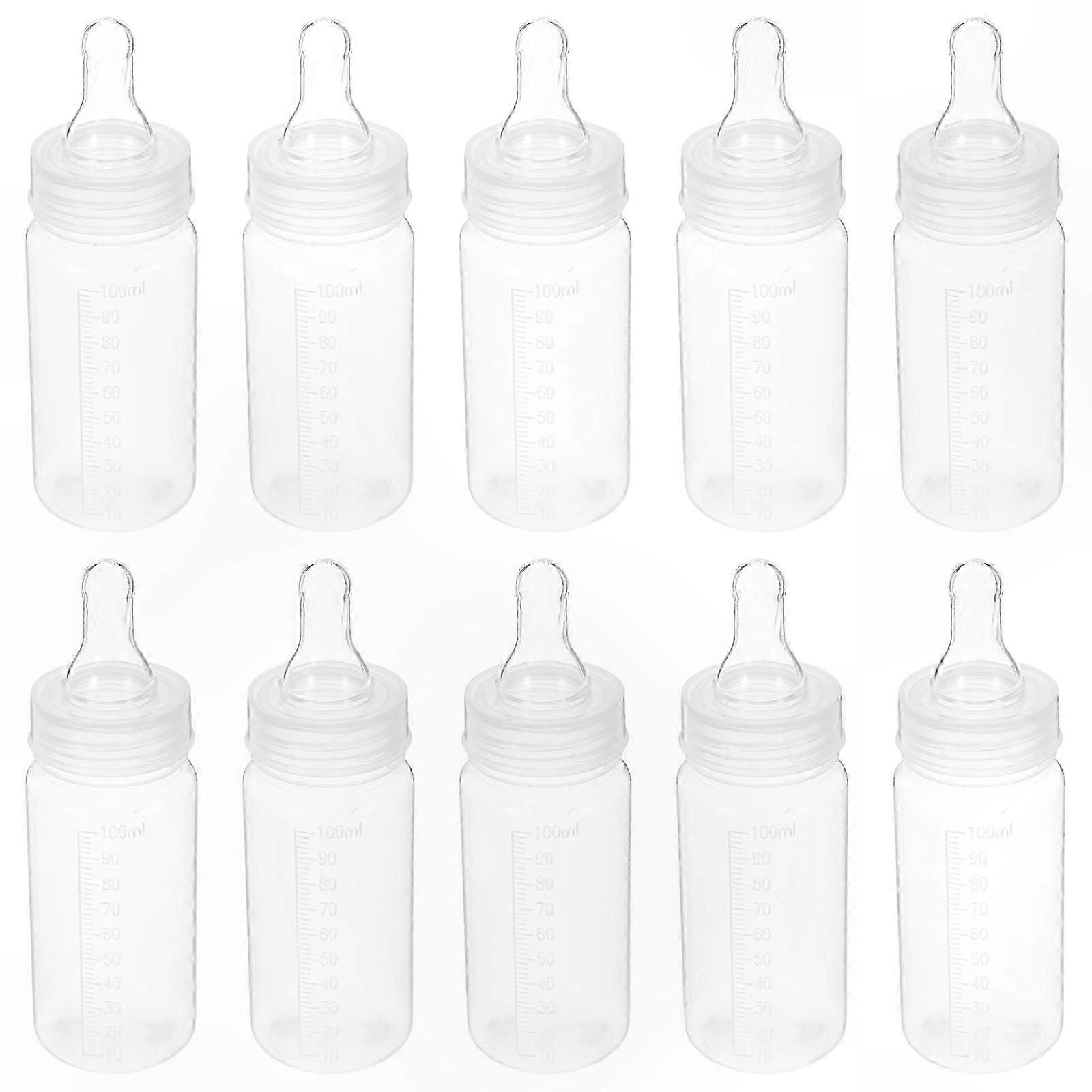 Nyfødte sutteflasker 100 ml gennemsigtigt design ideel til rejsende forældre 10-pak engangs sutteflasker