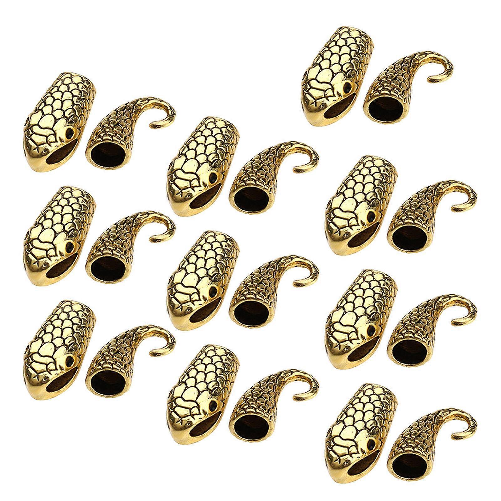 Jewelry Making Supplies 10 Pairs Snake Head And Tail Alloy Toggle Clasps For Connecting Bracelets In Elegant Golden Finish