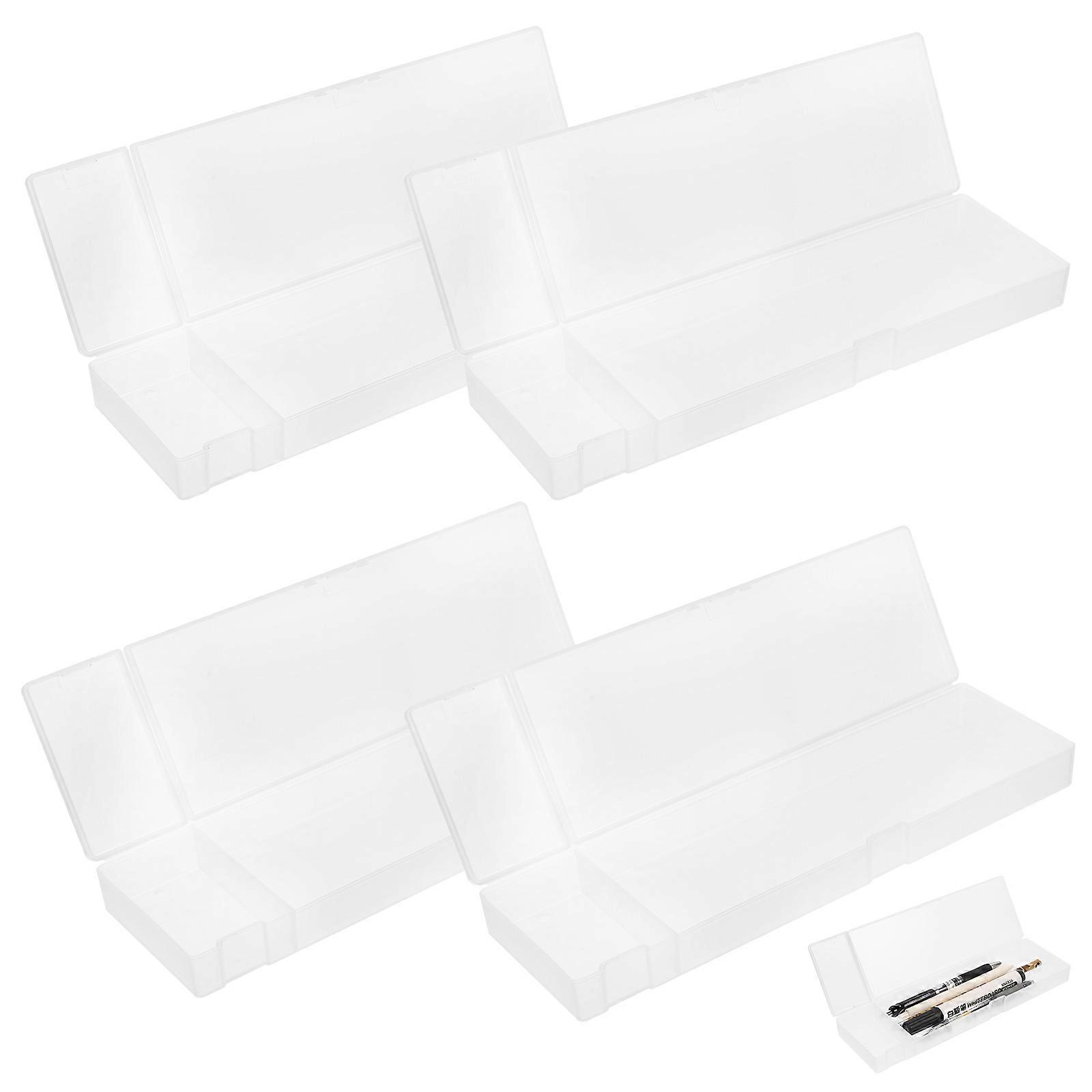 Assorted Color Pencil Storage Case 16 Pcs Durable Plastic For Office Travel Organization Rectangular Shape