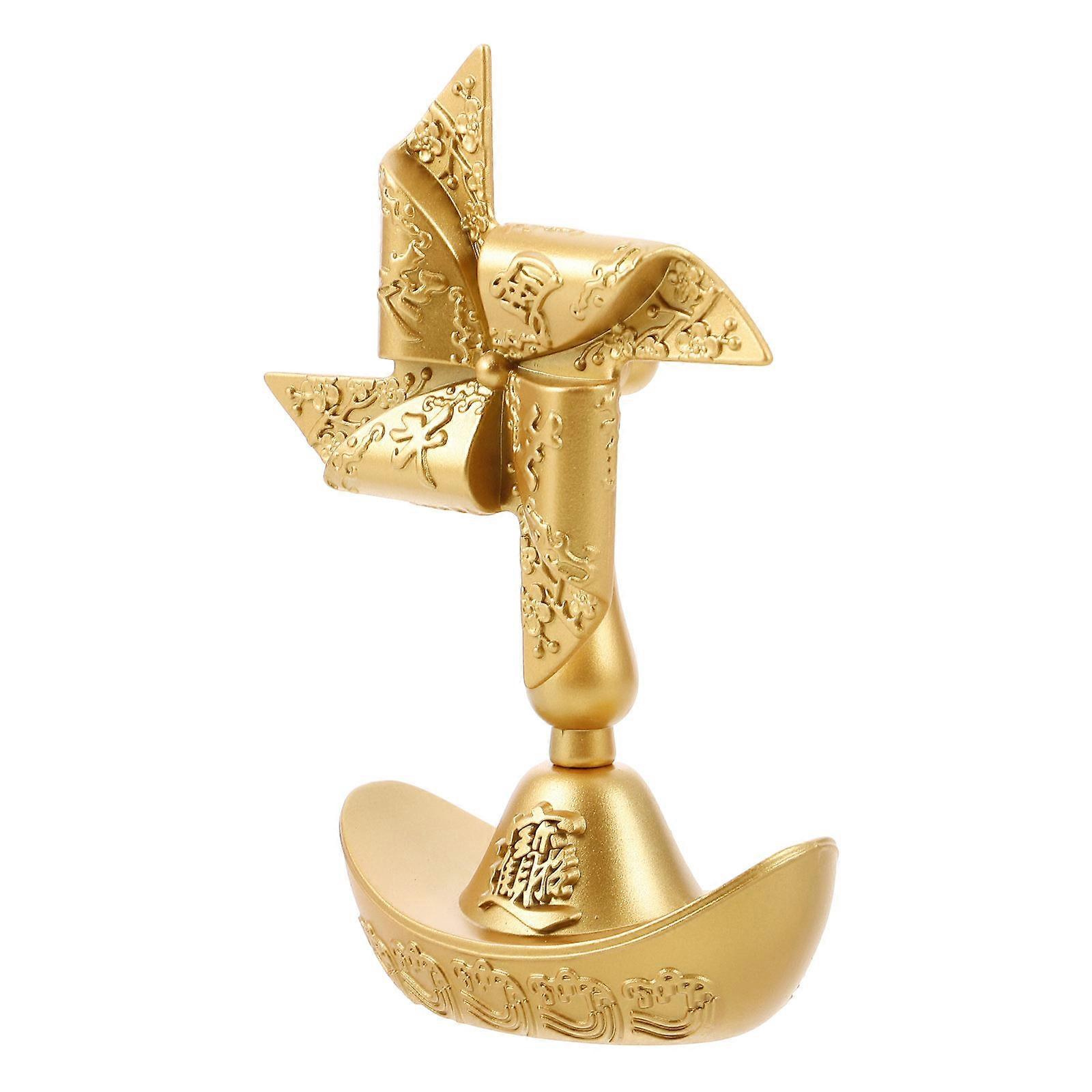 Mini Windmill Ornament Alloy Windmill Model for Decoration 2Pcs