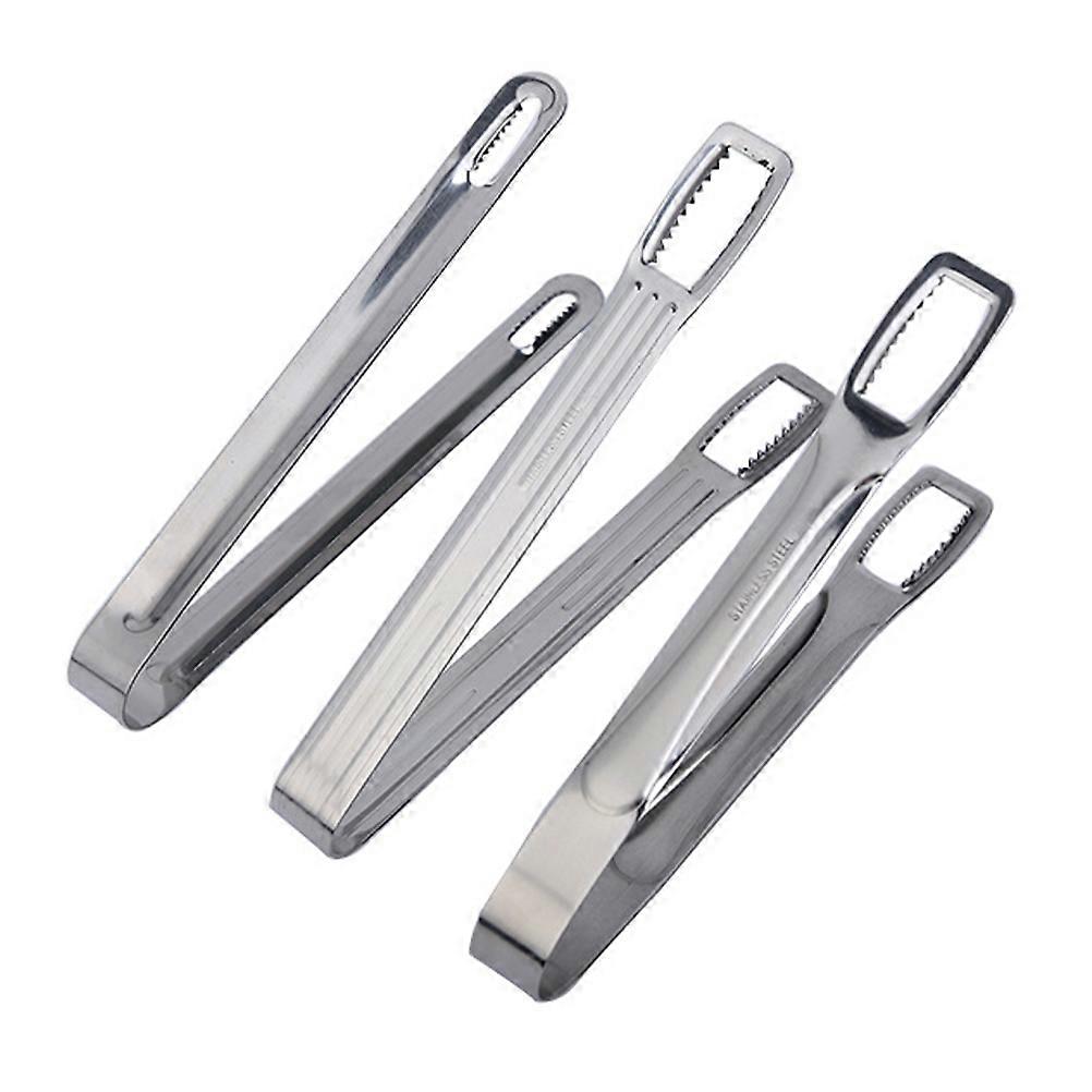6Pcs Kitchen Food Tong for Multi-Function Use Silver Stainless