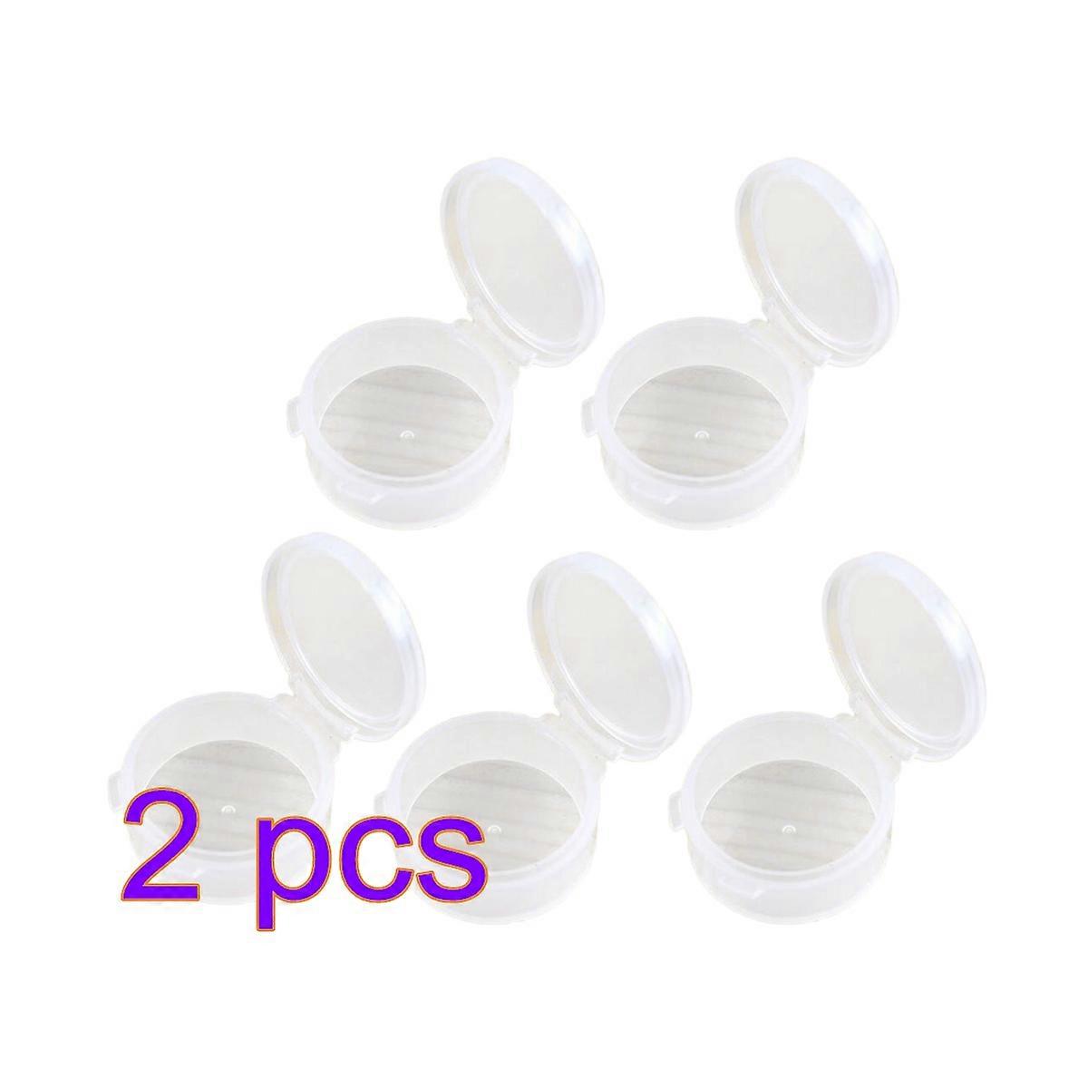 Transparent Round Storage Container with Cover for Earplug Use 20Pcs