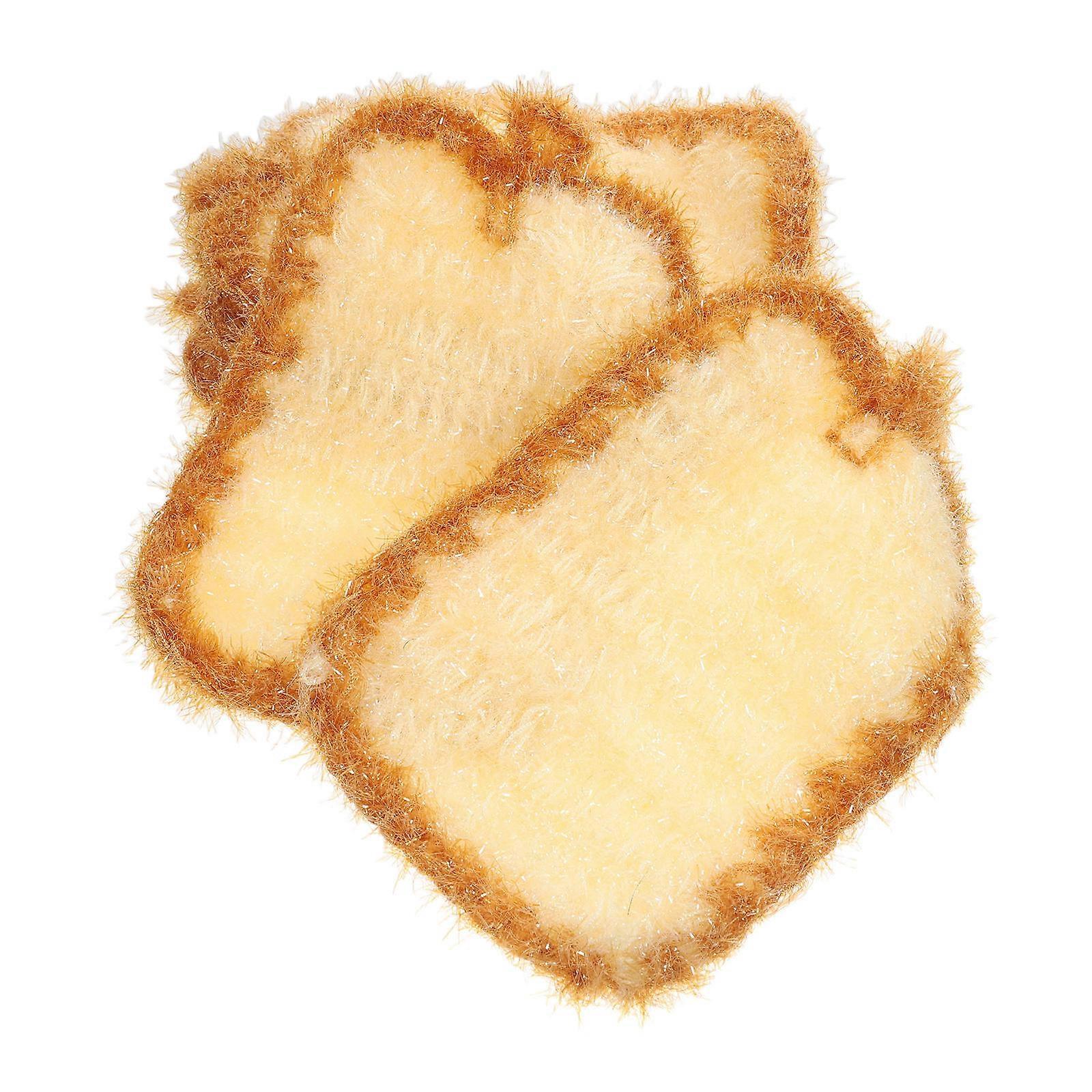 Kitchen Dish Towels Adorable Bread Shaped Dishcloths Nonstick Quick Drying 5Pcs