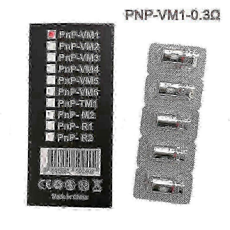 Résistances de rechange Voopoo PNP VM1 VM3 VM5 R1 M2 - Lot de 5